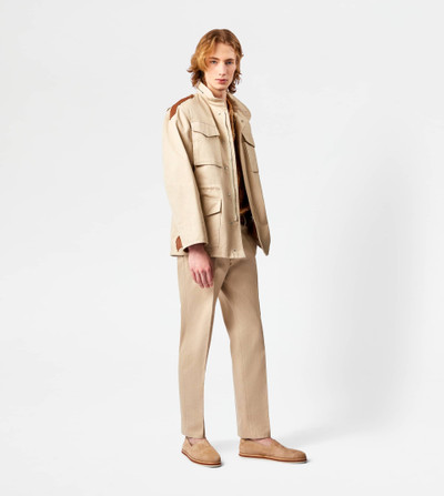Tod's FIELD JACKET WITH LEATHER INSERTS - BEIGE outlook
