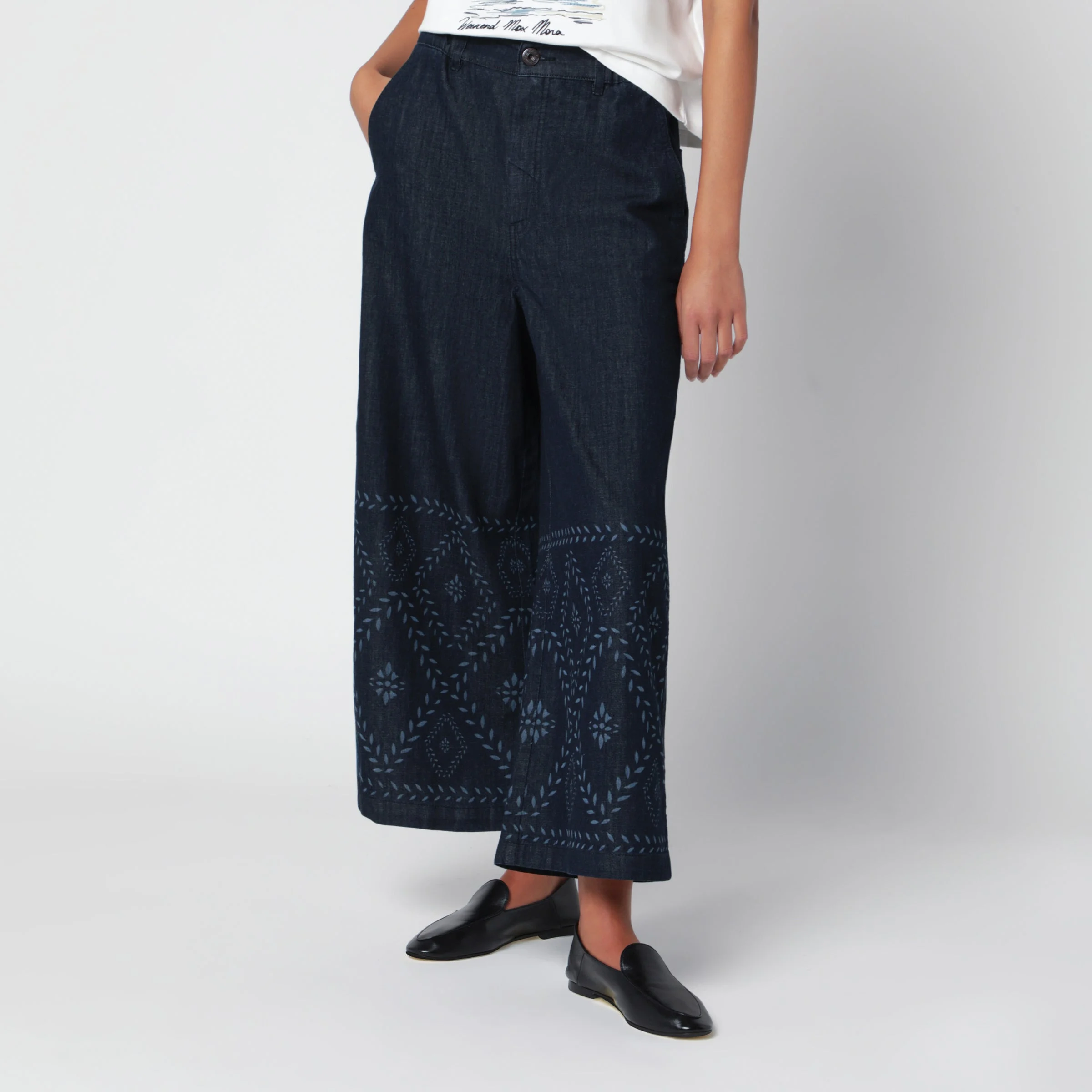 Blue cotton poplin shirt - 1