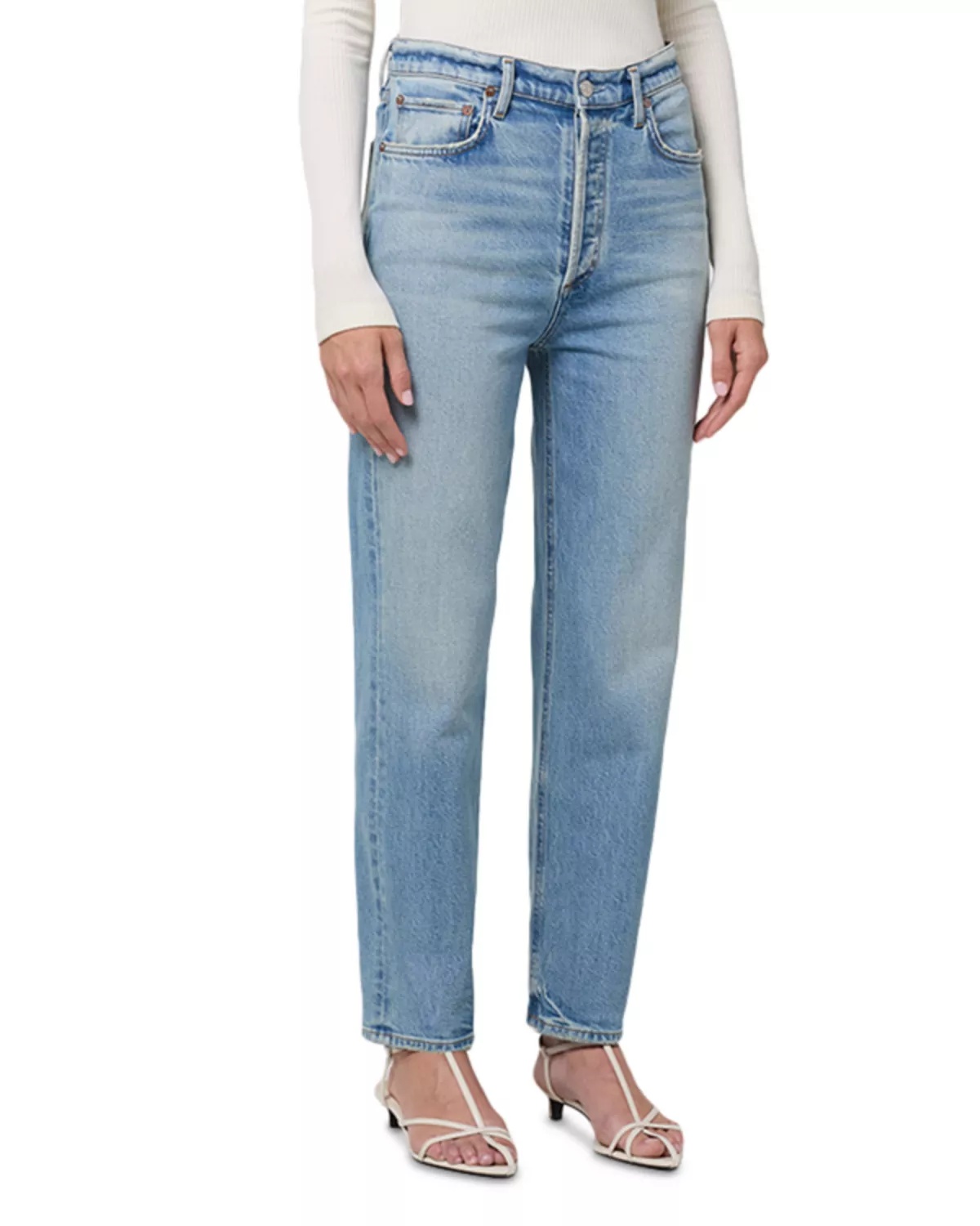 90's High Rise Straight Leg Jeans in Ripple - 6