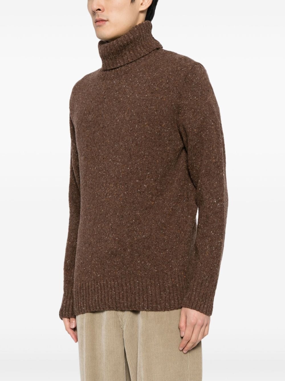 Universal Works roll neck tweed jumper REVERSIBLE