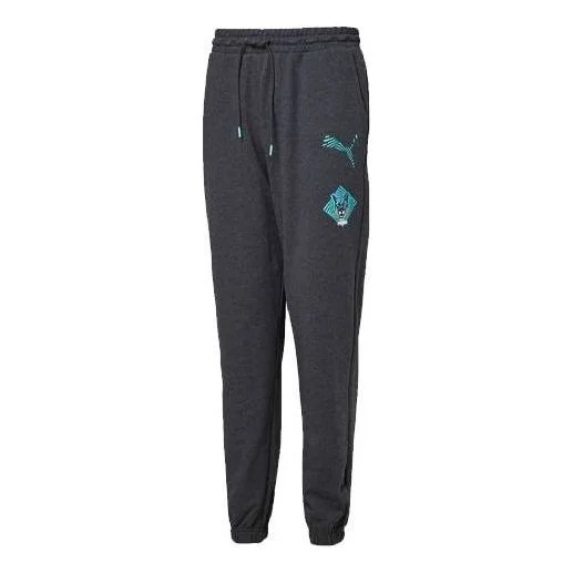 PUMA Graphic Casual Sweatpants 'Black Blue' 596050-03 - 1