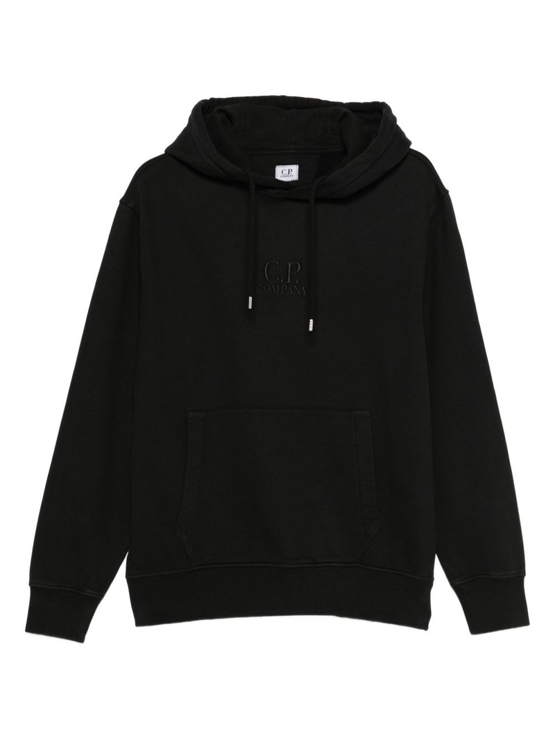 logo-embroidered hoodie 1