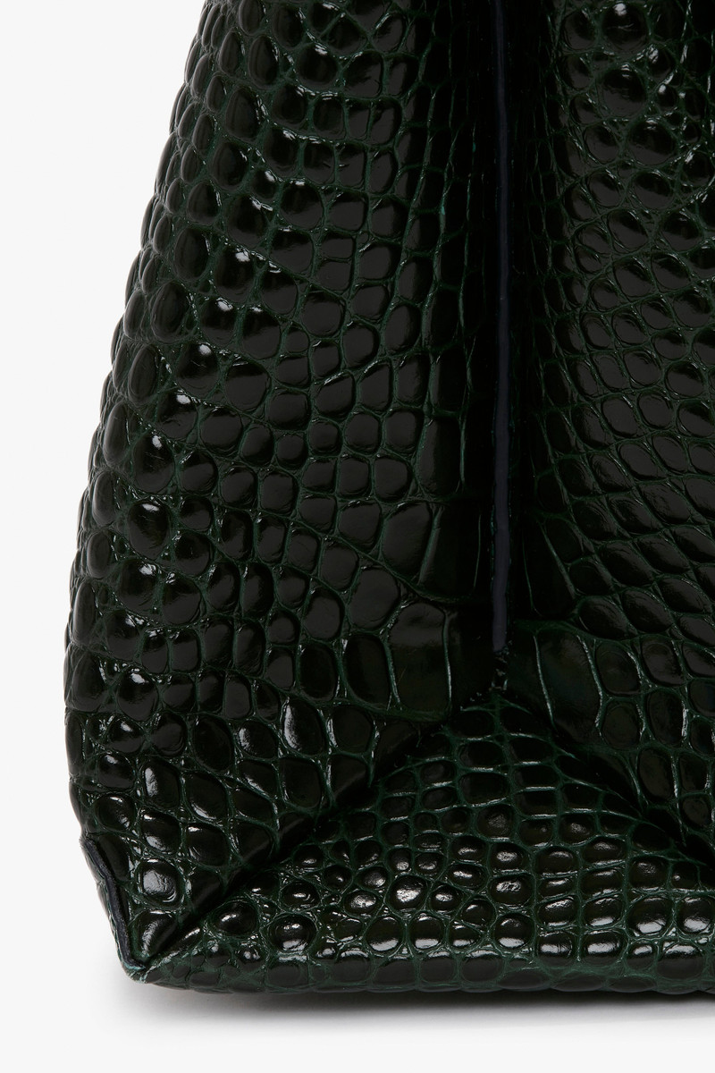 Jumbo Chain Pouch in Dark Forest Croc Leather 9