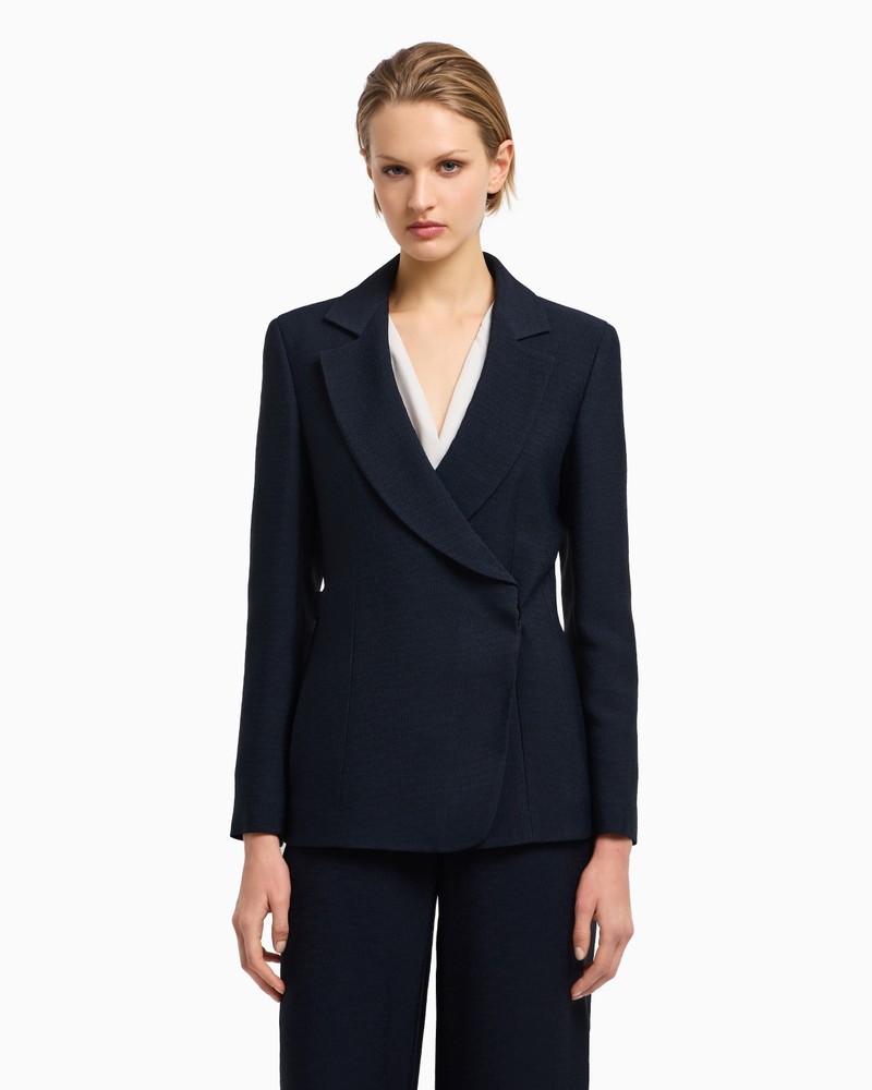 EMPORIO ARMANI ICON BLAZER IN FLOWING, ARMURE FABRIC outlook