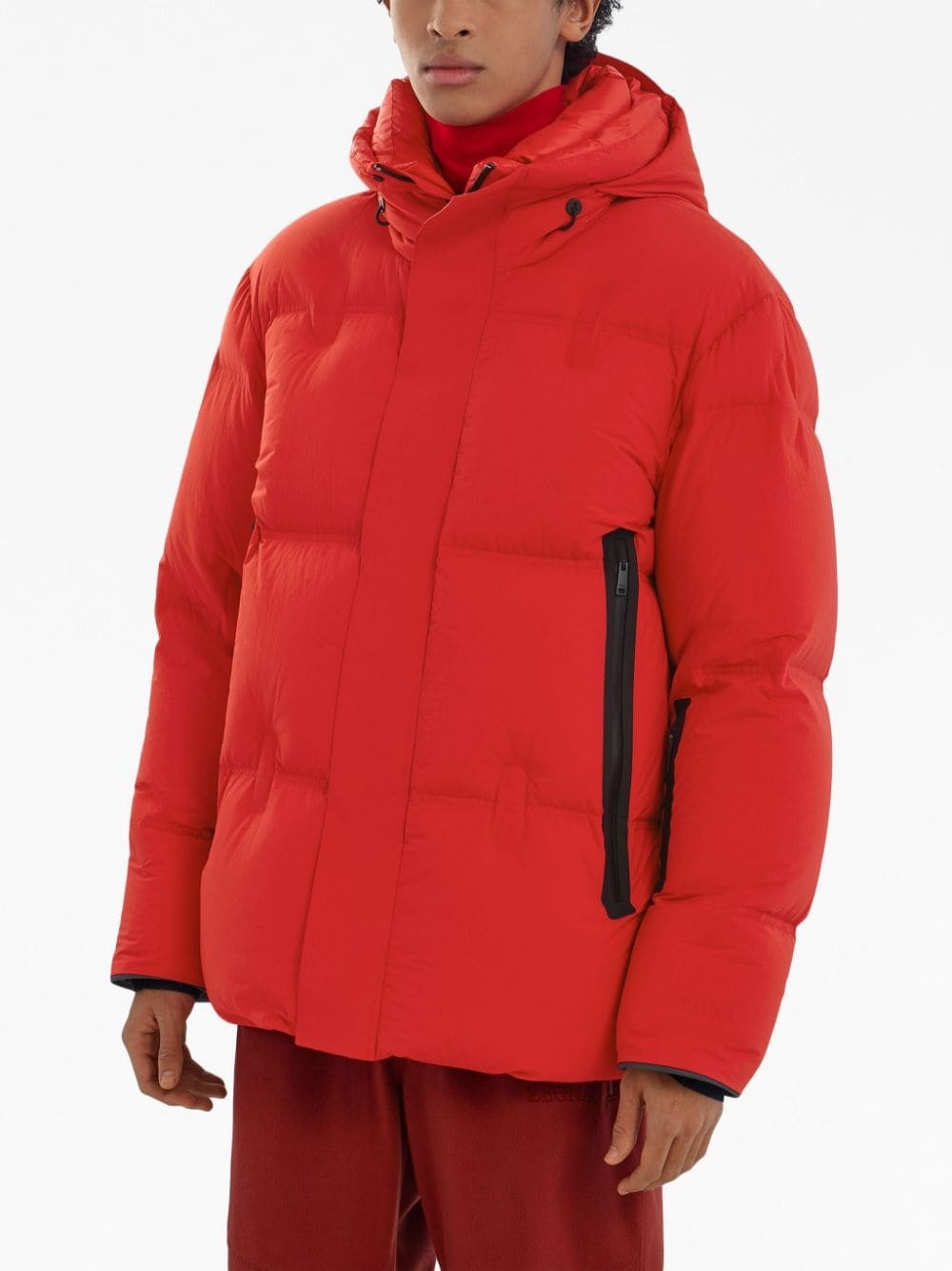 drawstring-hood puffer jacket - 3