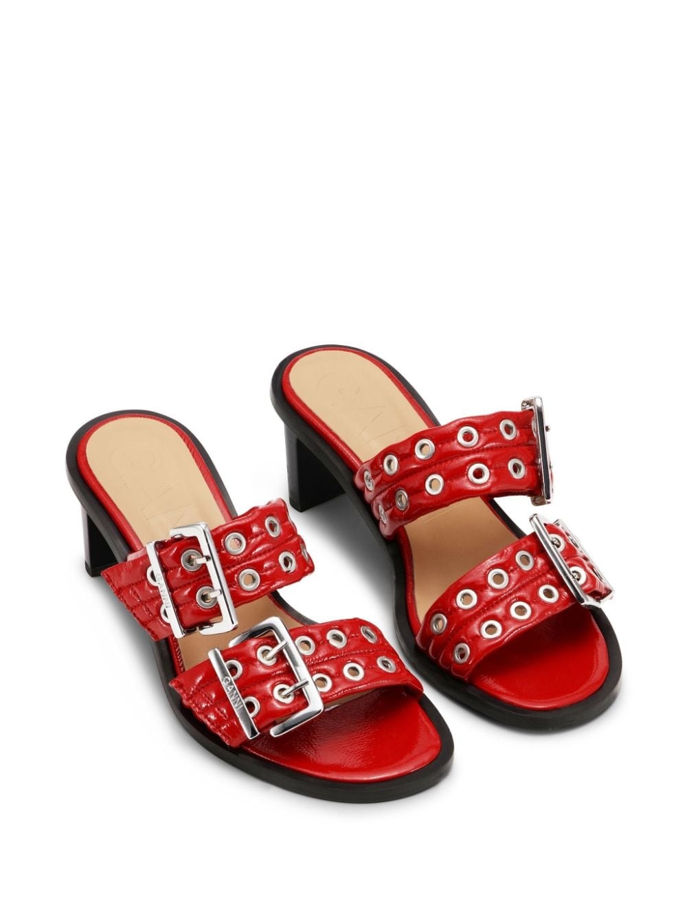 belted buckled mules - 2