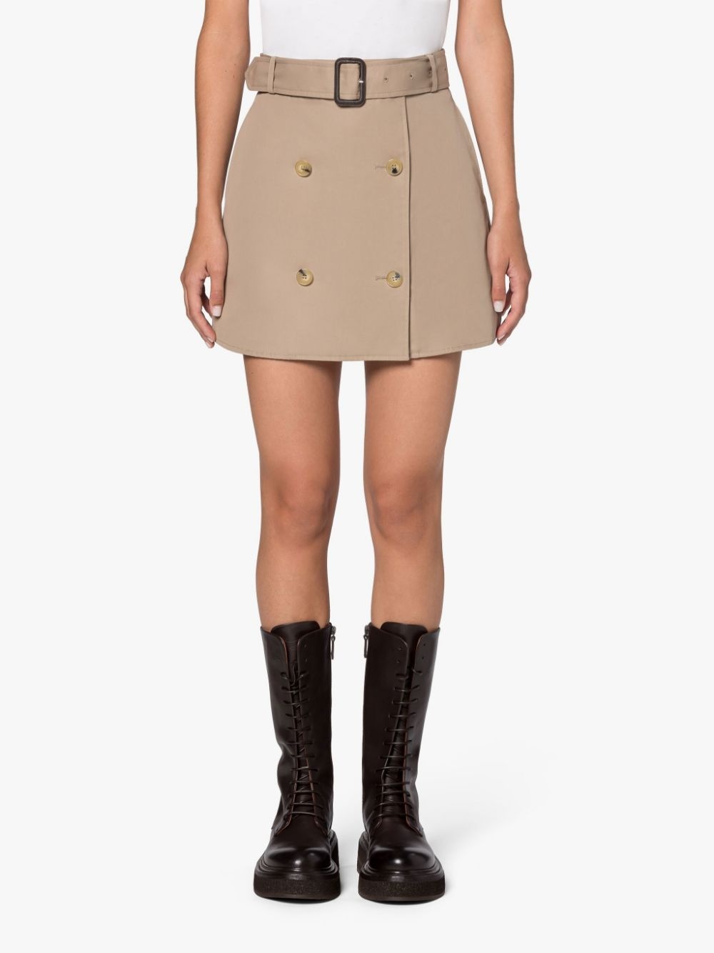 CORBY SAND GABARDINE COTTON SKIRT - 3