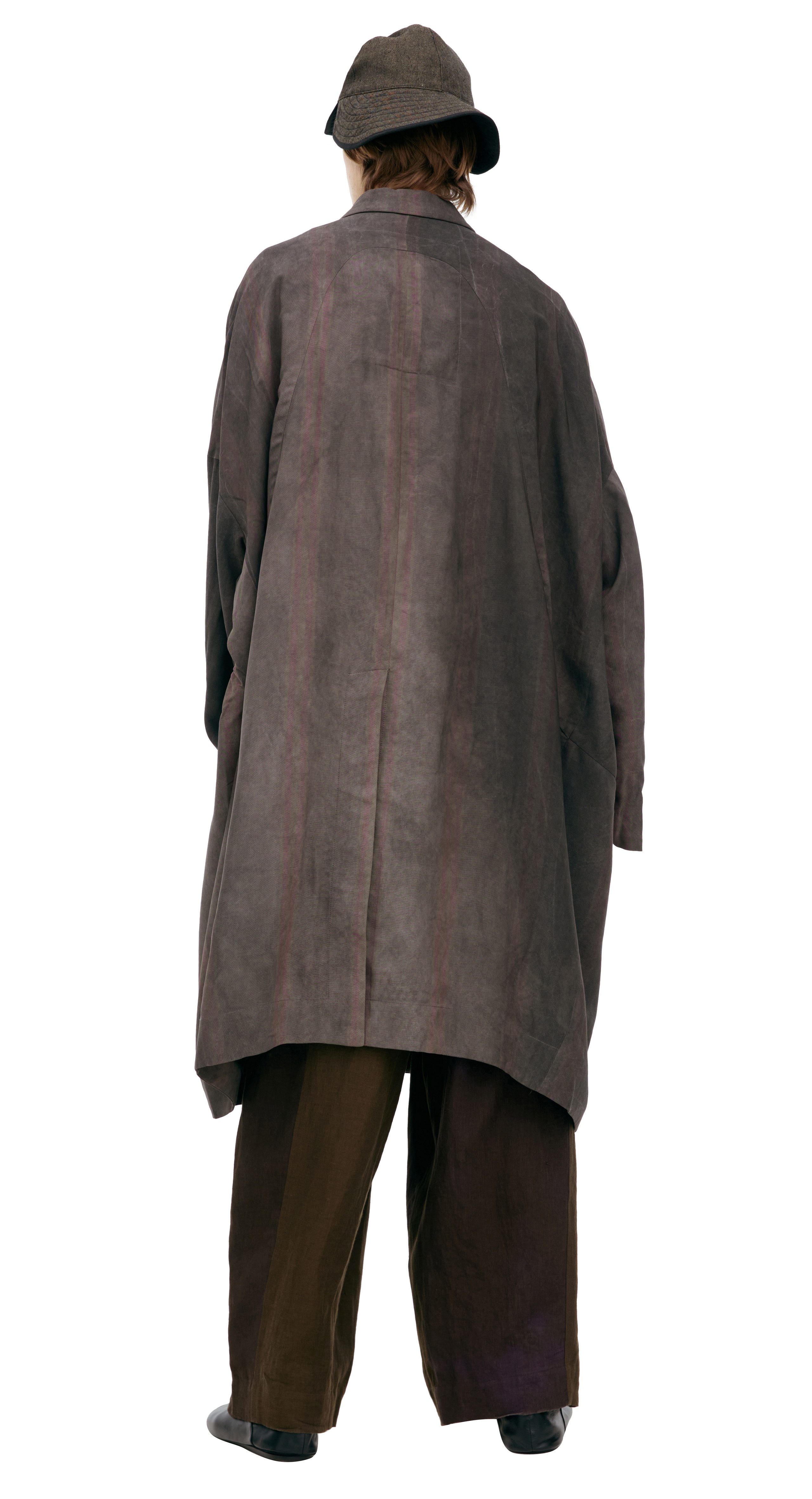 DOUBLE-BREASTED STRIPED TRENCH COAT - 3