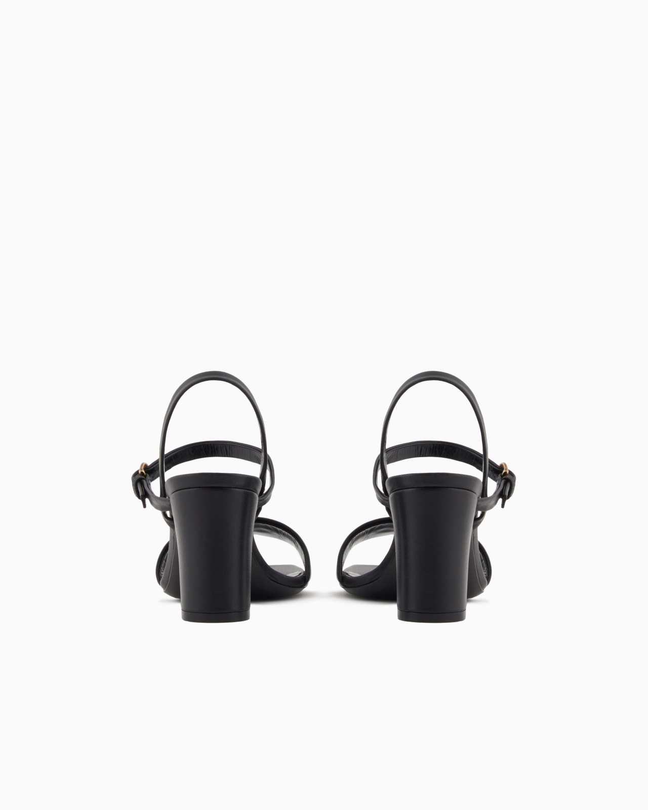 NAPPA-LEATHER HEELED SANDALS WITH EAGLE PLATE - 4