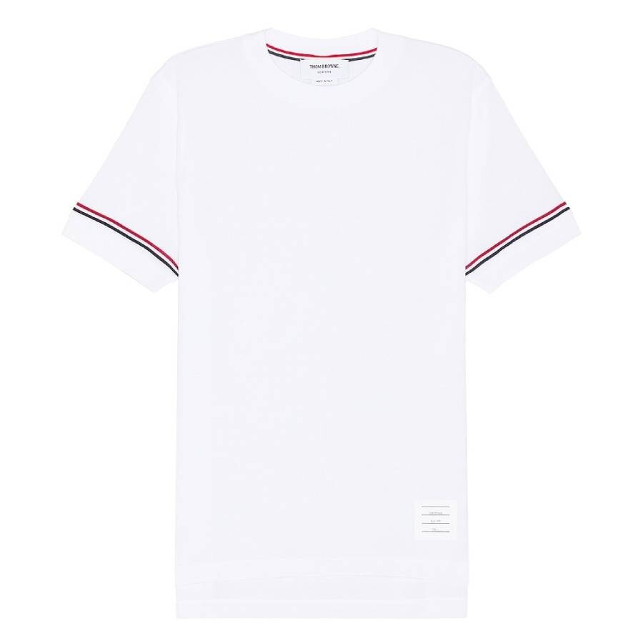 Thom Browne Lightweight Striped Cuff Cotton T-Shirt - 5