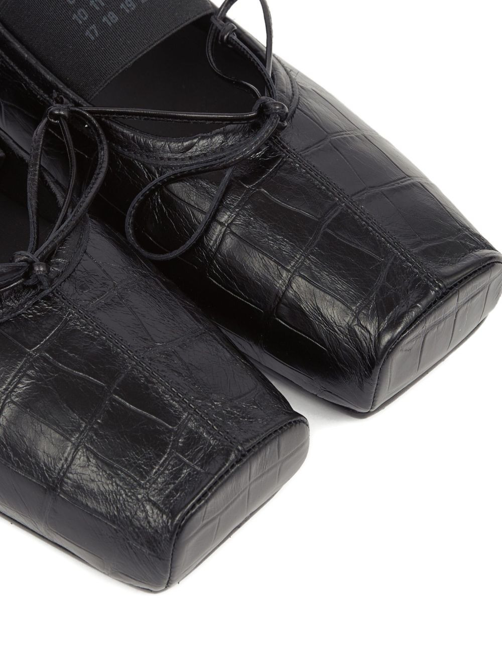 crocodile-embossed ballet flats - 4
