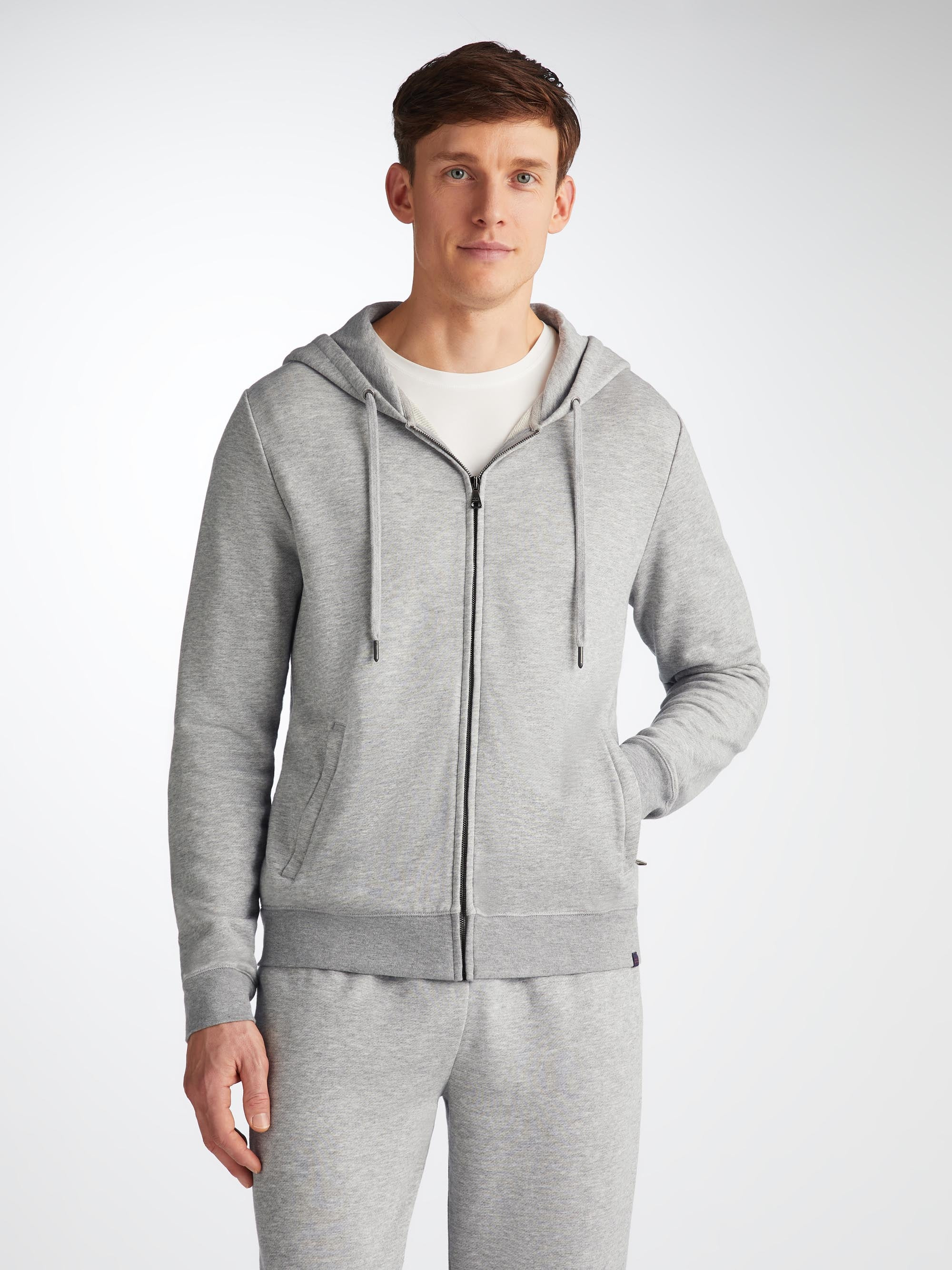 Men's Hoodie Quinn Cotton Modal Silver - 8