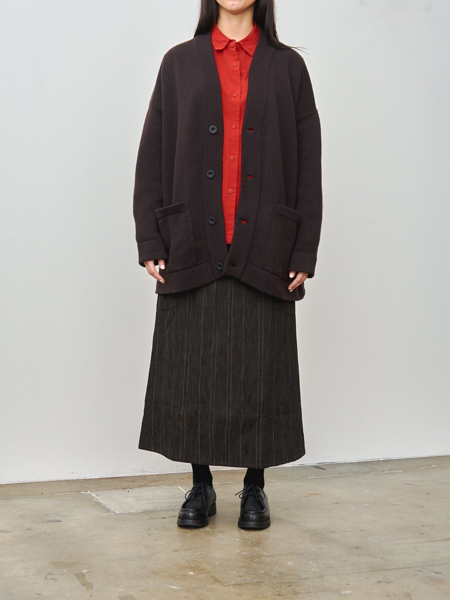 The Scout Skirt - Crumpled Stripe Walnut - 9