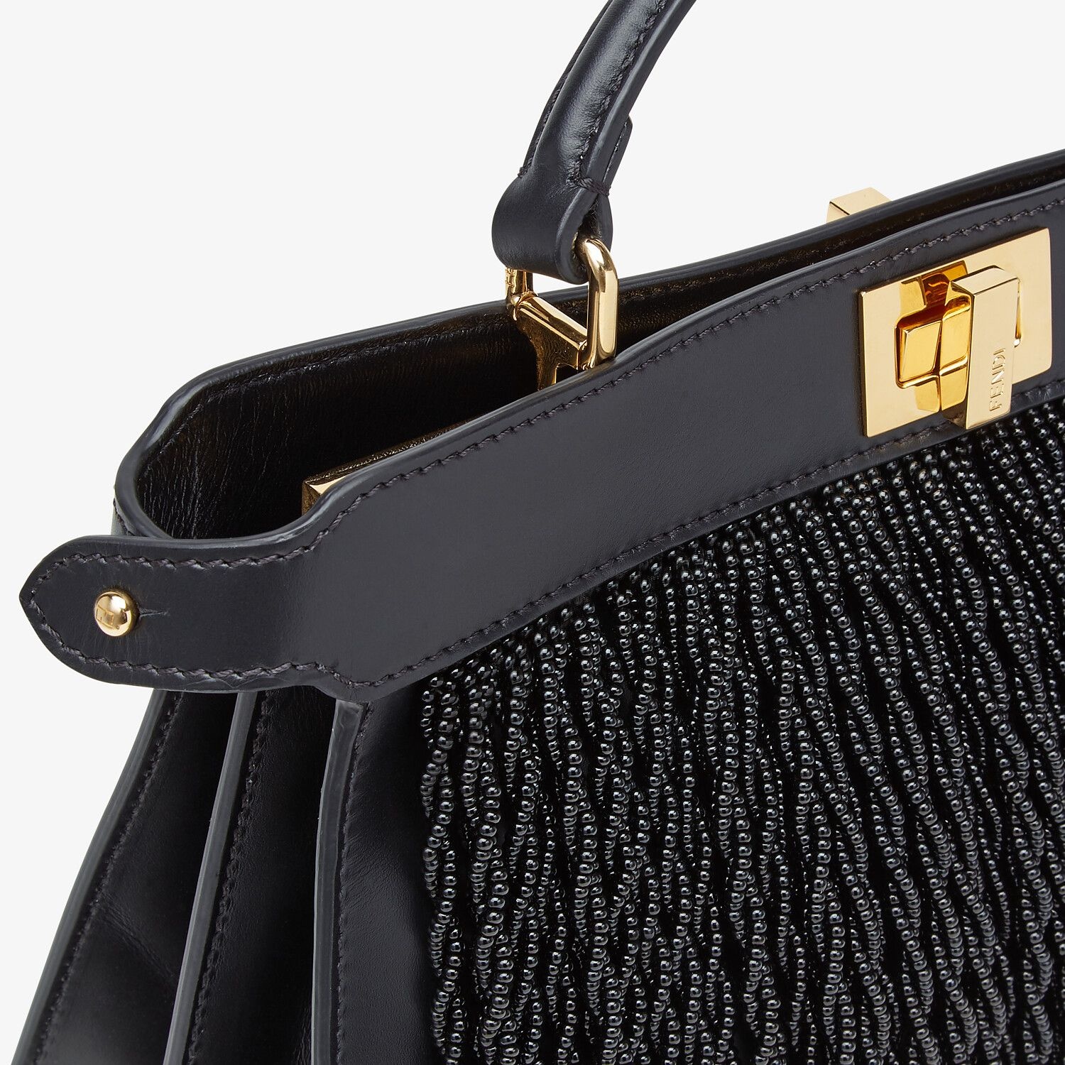 Black leather bag with fringes - 6