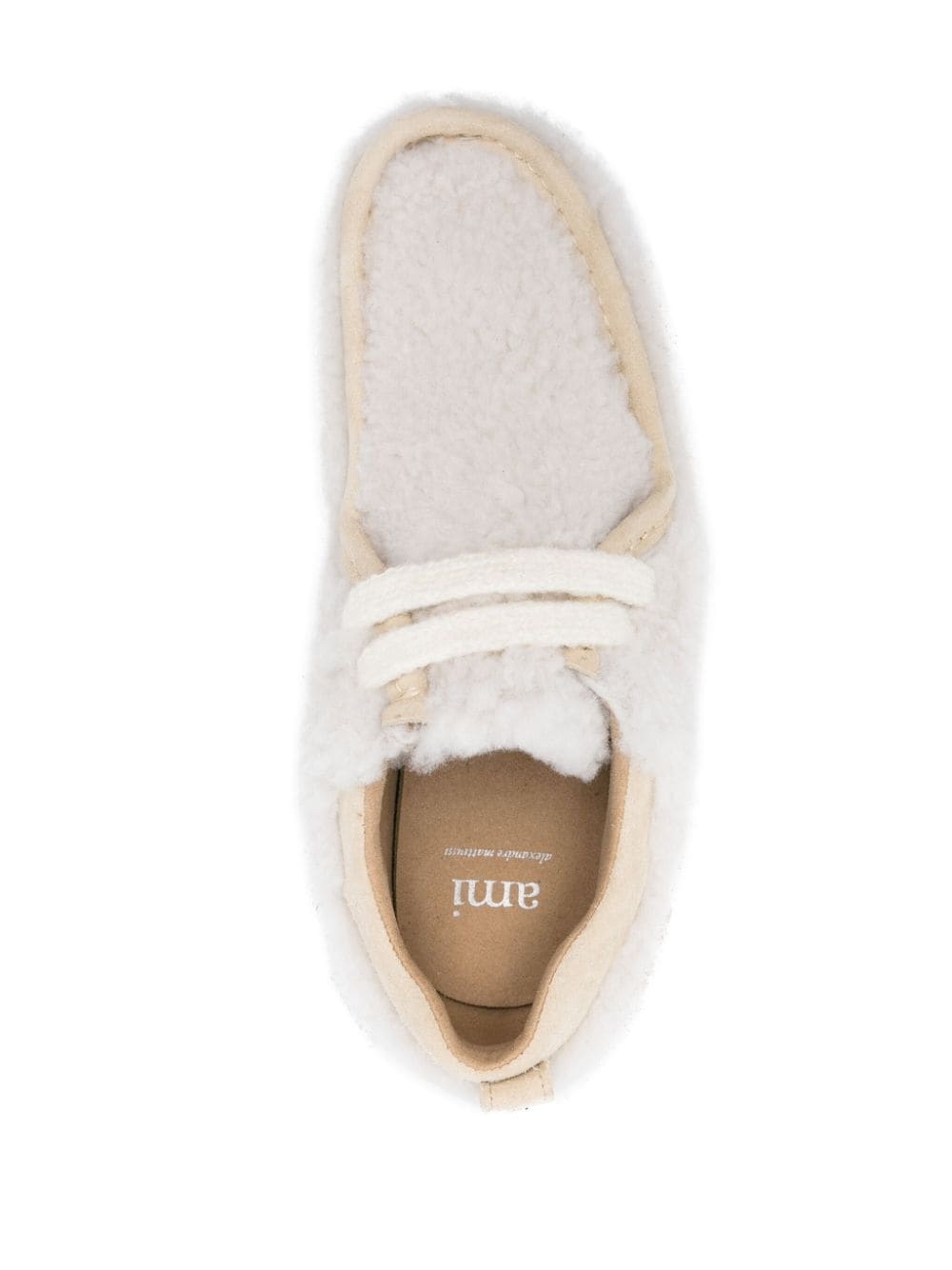 shearling lace-up shoes - 4