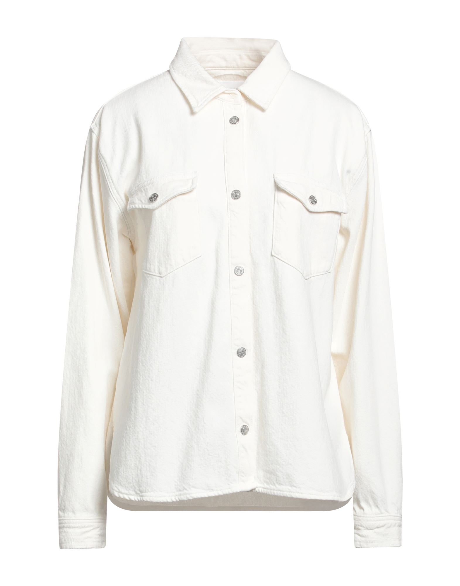 White Women's Denim Shirt - 1