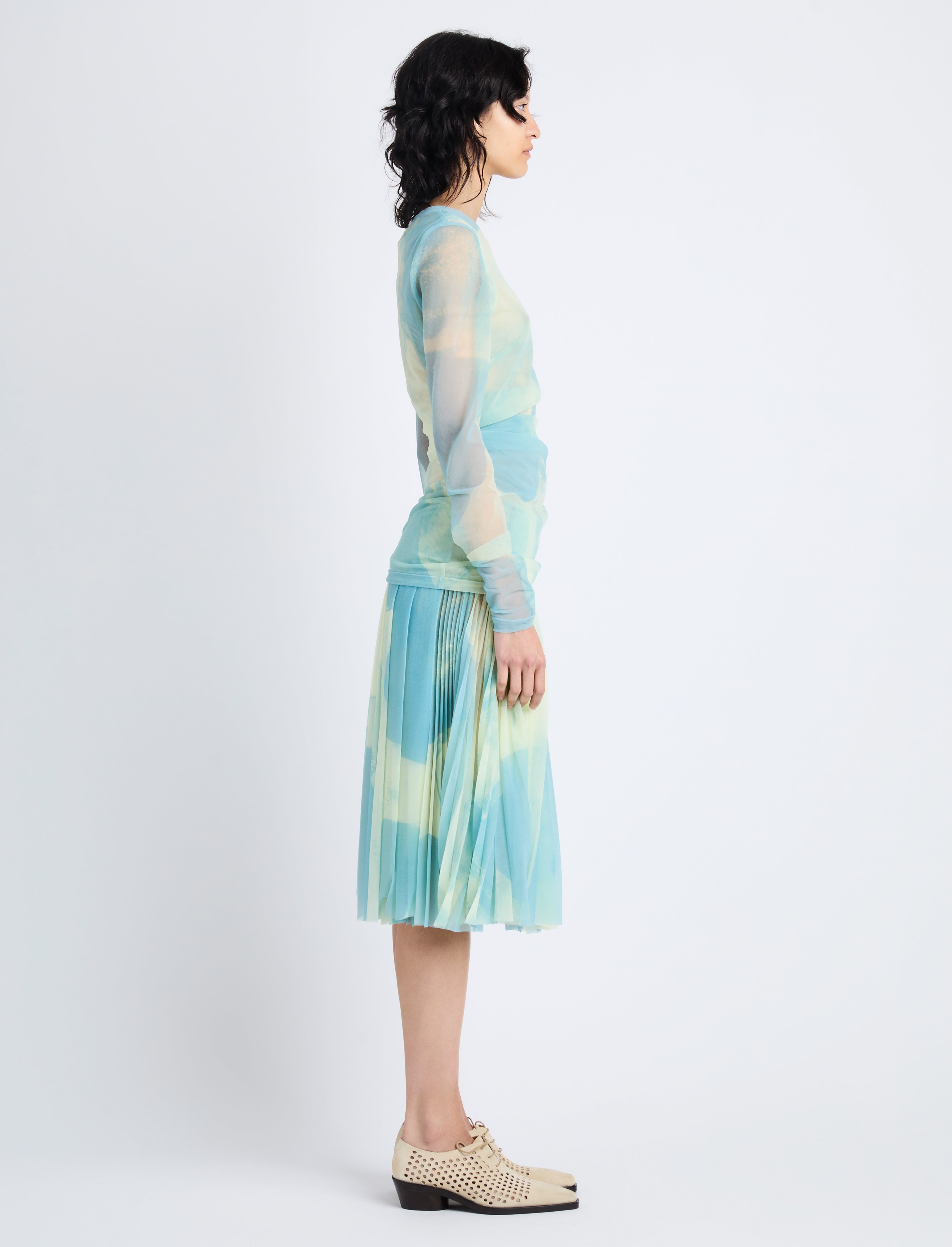 Proenza Schouler Judy Skirt in Printed Nylon Jersey | REVERSIBLE