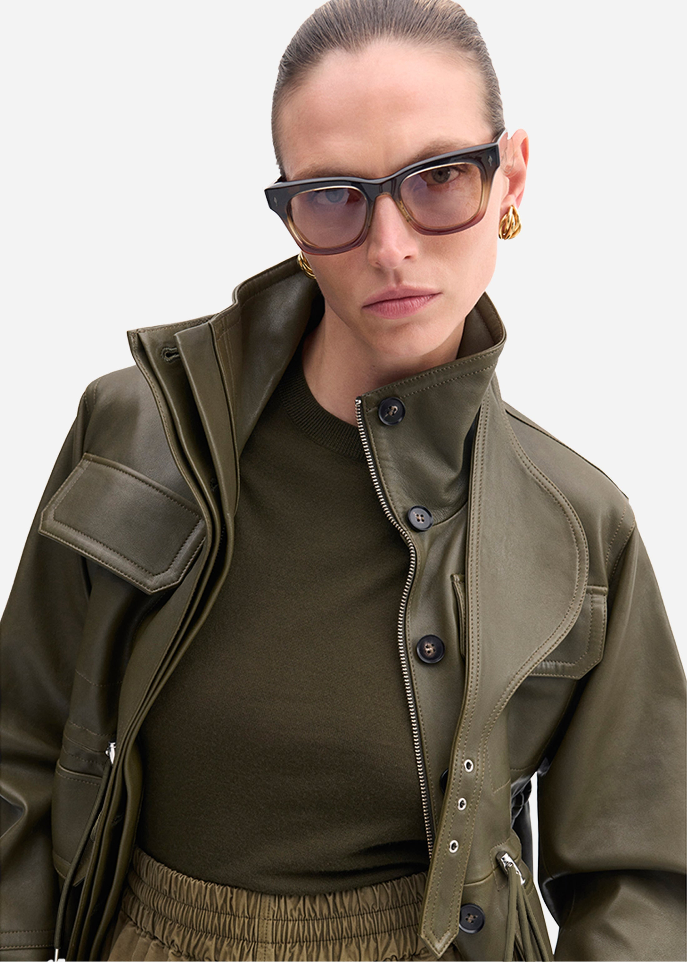 Military Jacket in Leather - 5