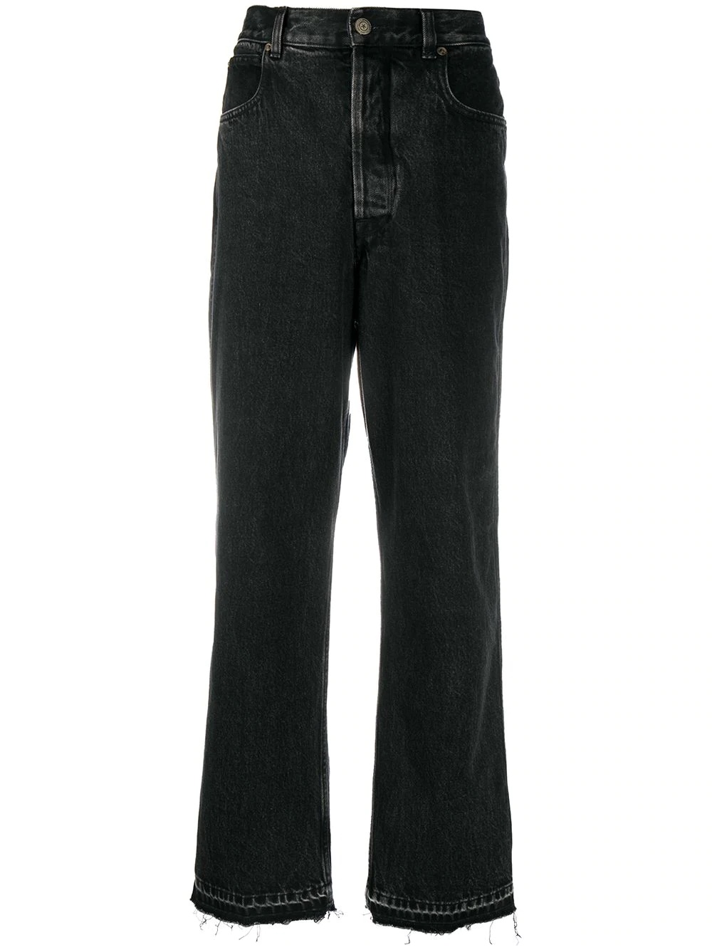 raw edge wide-leg jeans - 1