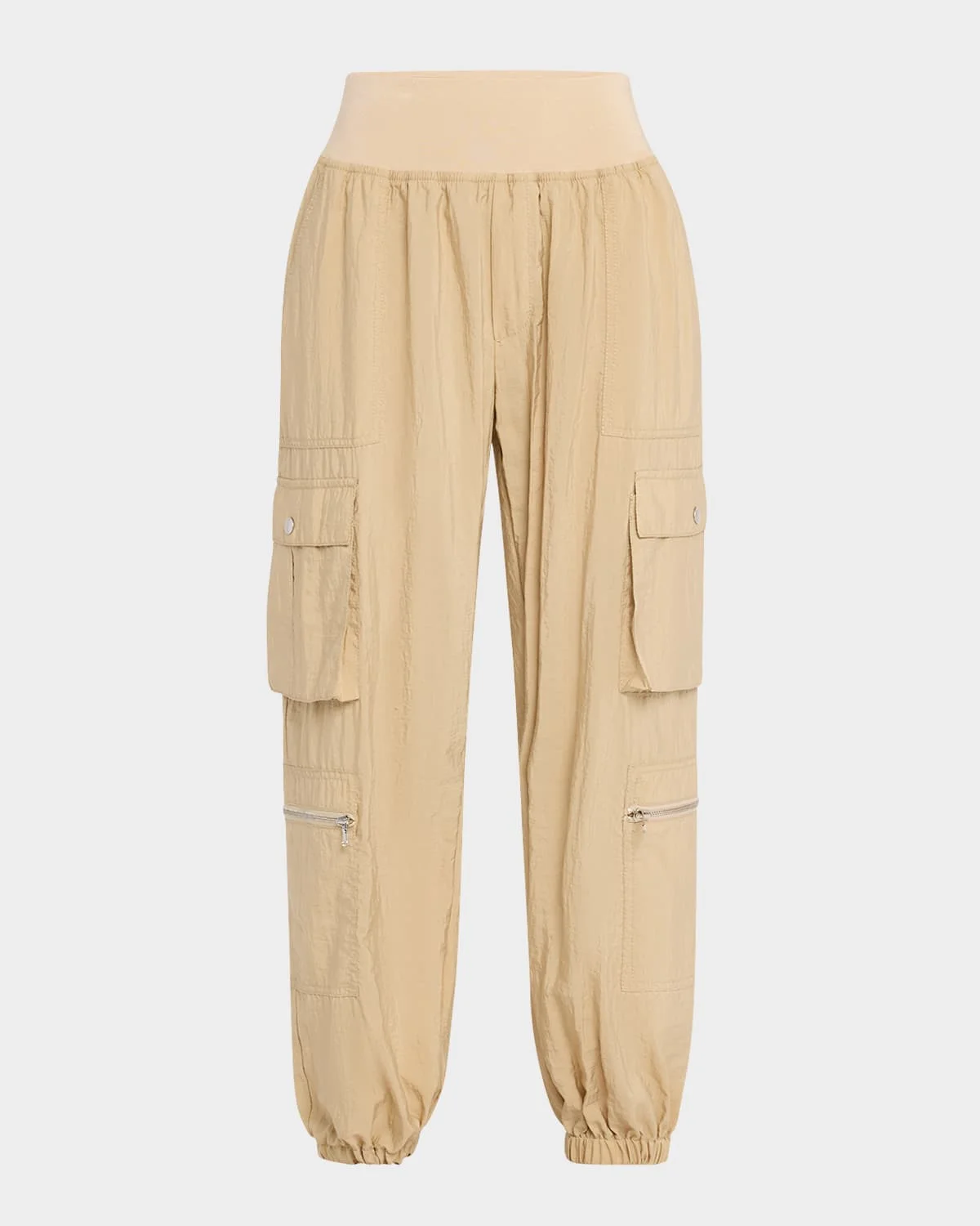 Genevive Satin Cargo Jogger Pants - 1