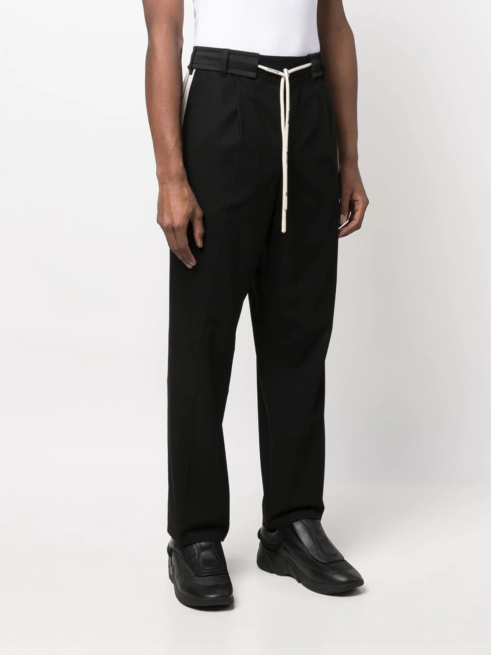 side-stripe straight-leg trousers - 3