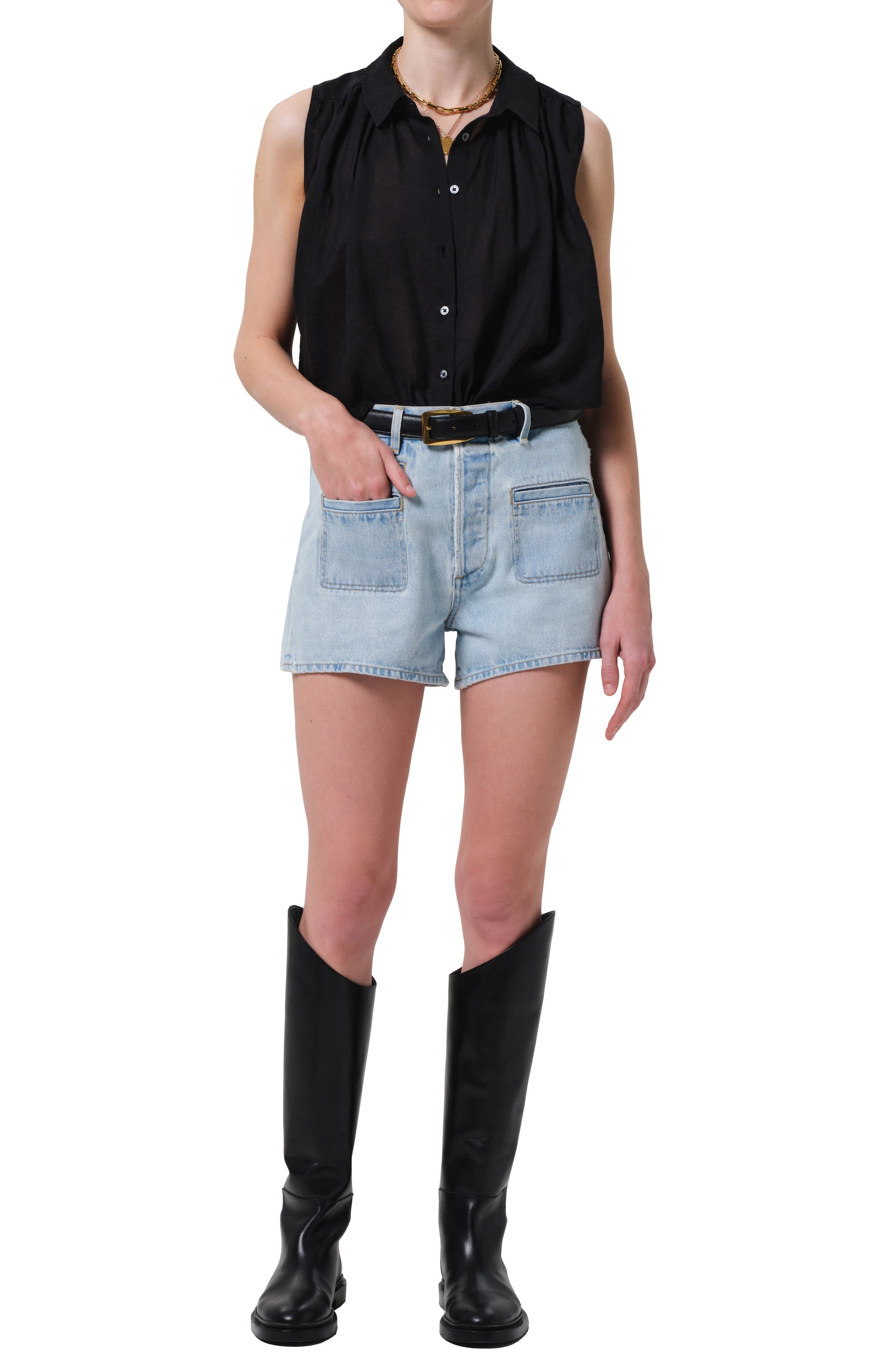 Citizens of Humanity Marlow Patch Pocket Denim Shorts in Skyscape at Nordstrom - 5