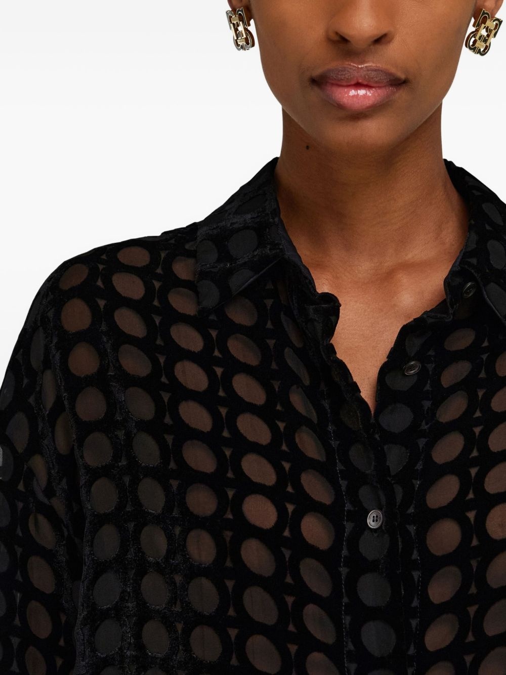 devoré-effect velvet shirt - 5