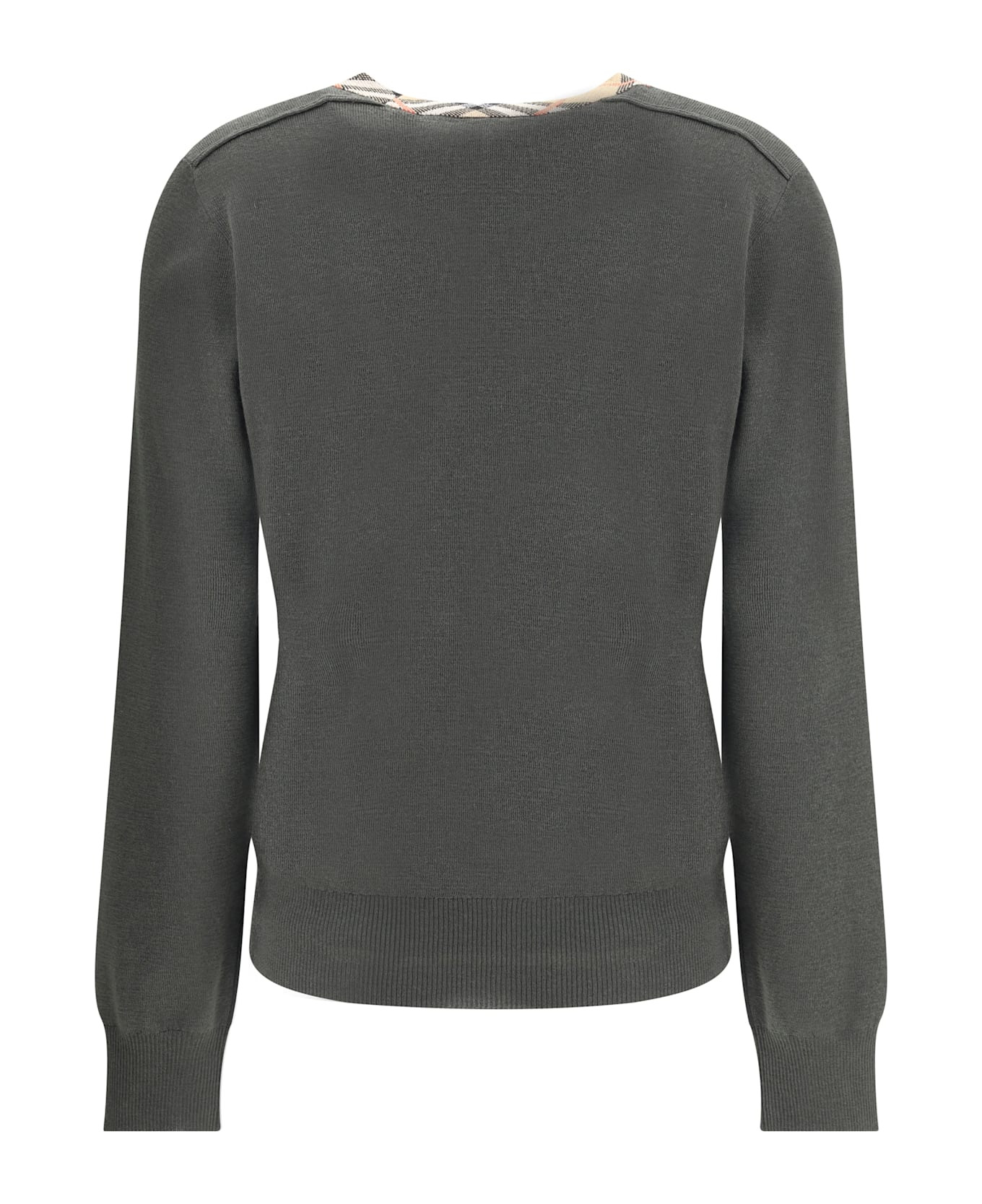 Wool Pullover With Check - 2