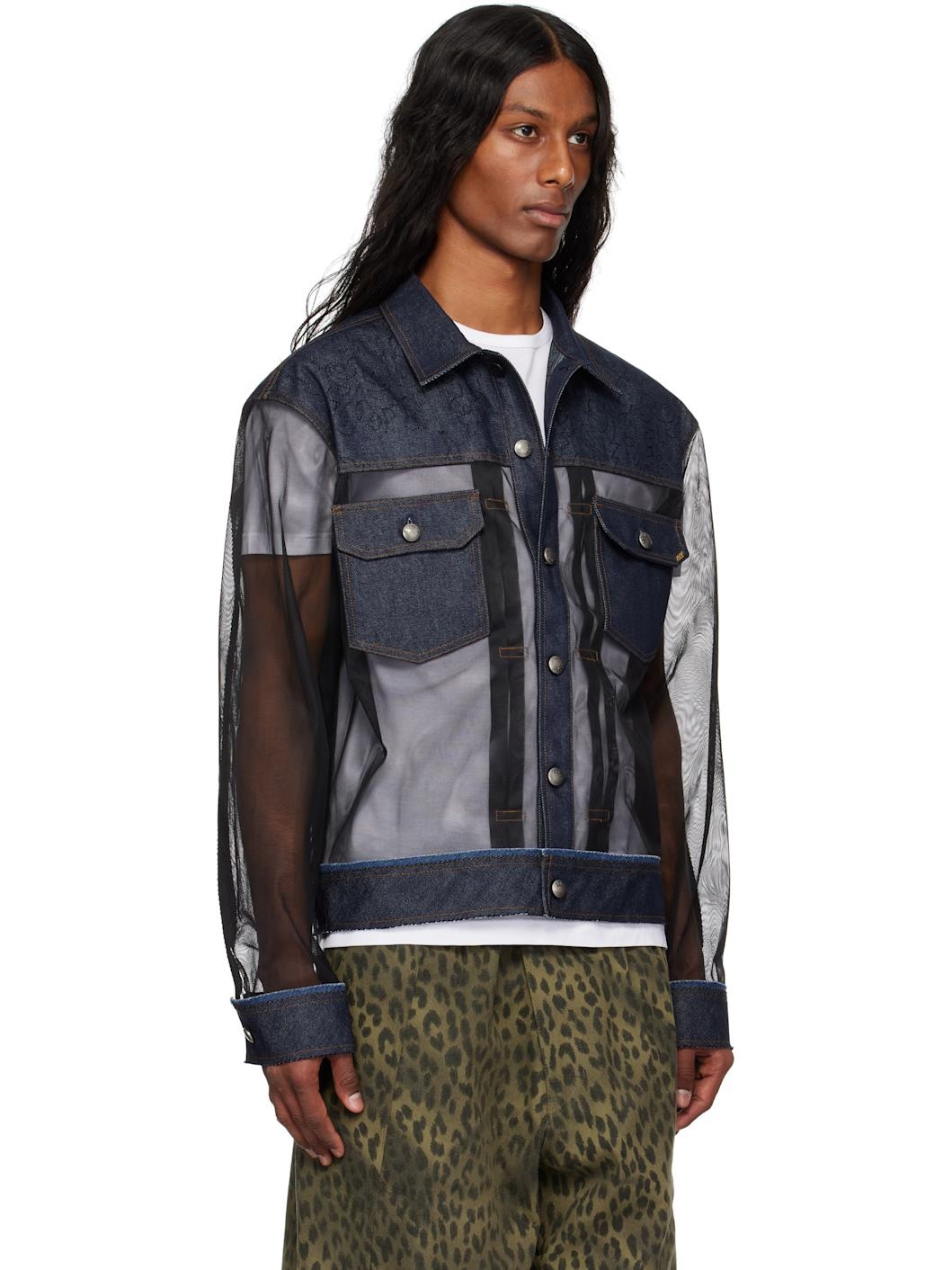 Blue & Black Tonny Sheer Denim Jacket - 2