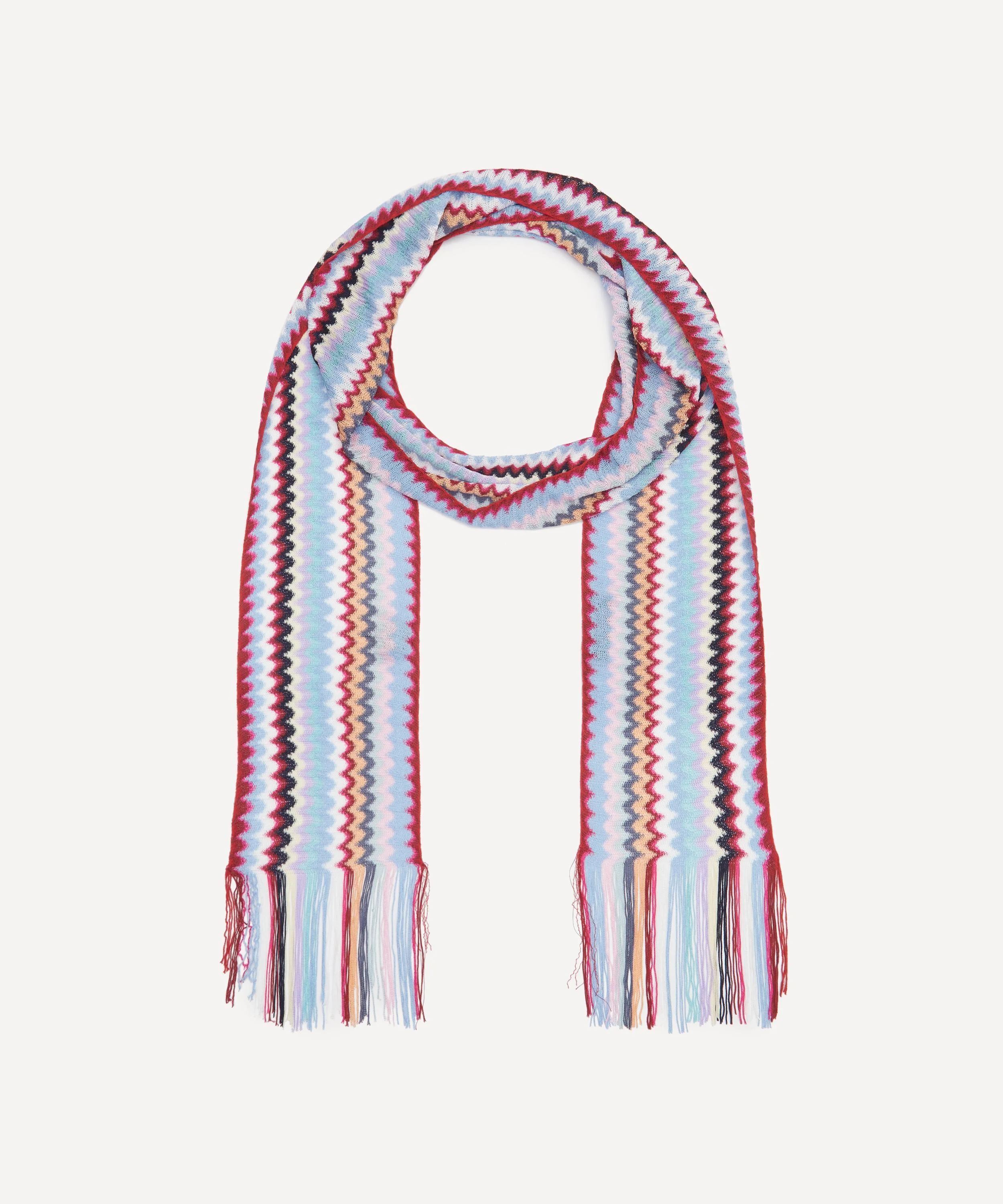 Fringed Zig-Zag Viscose Scarf - 1