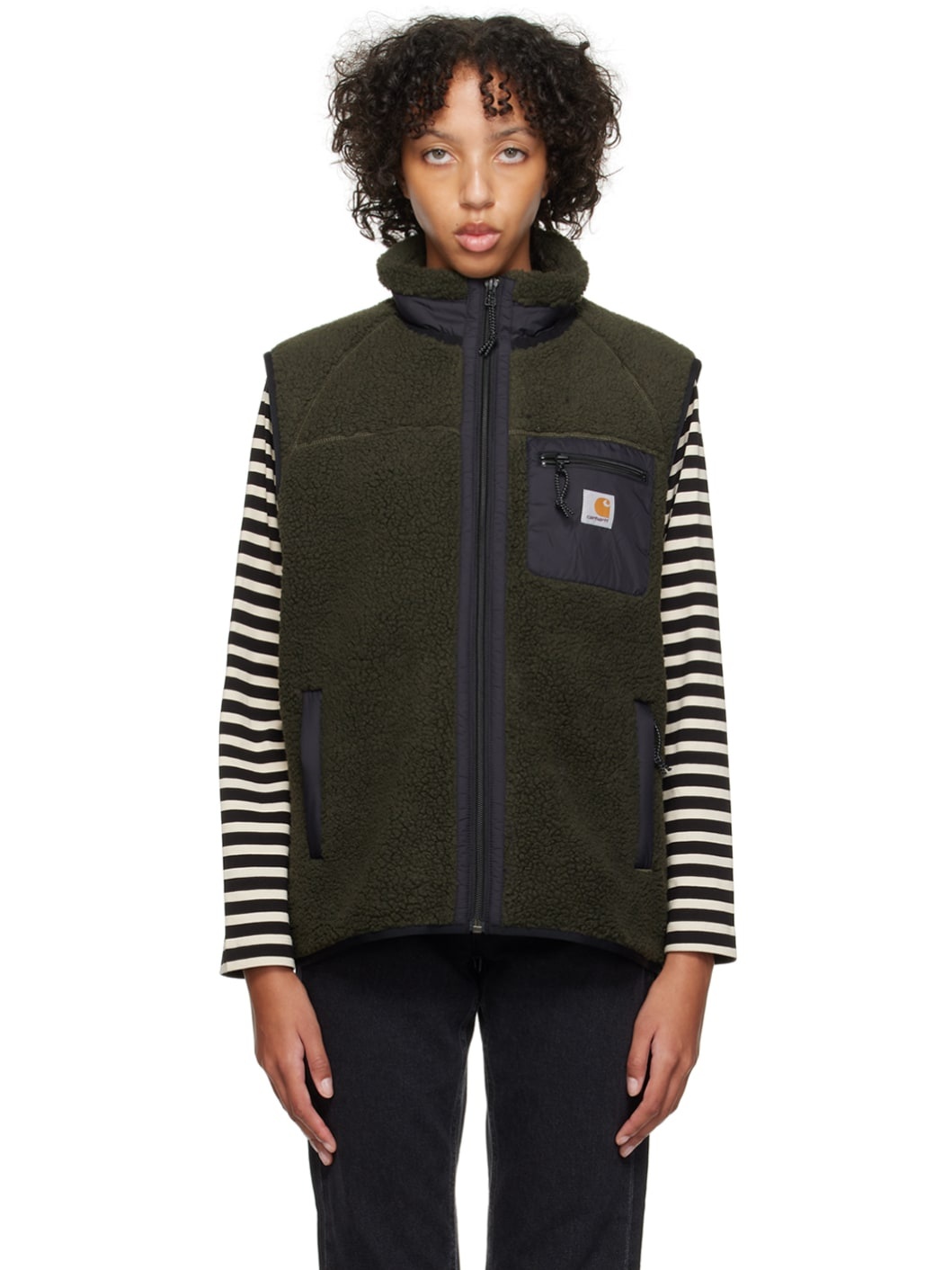 khaki carhartt vest