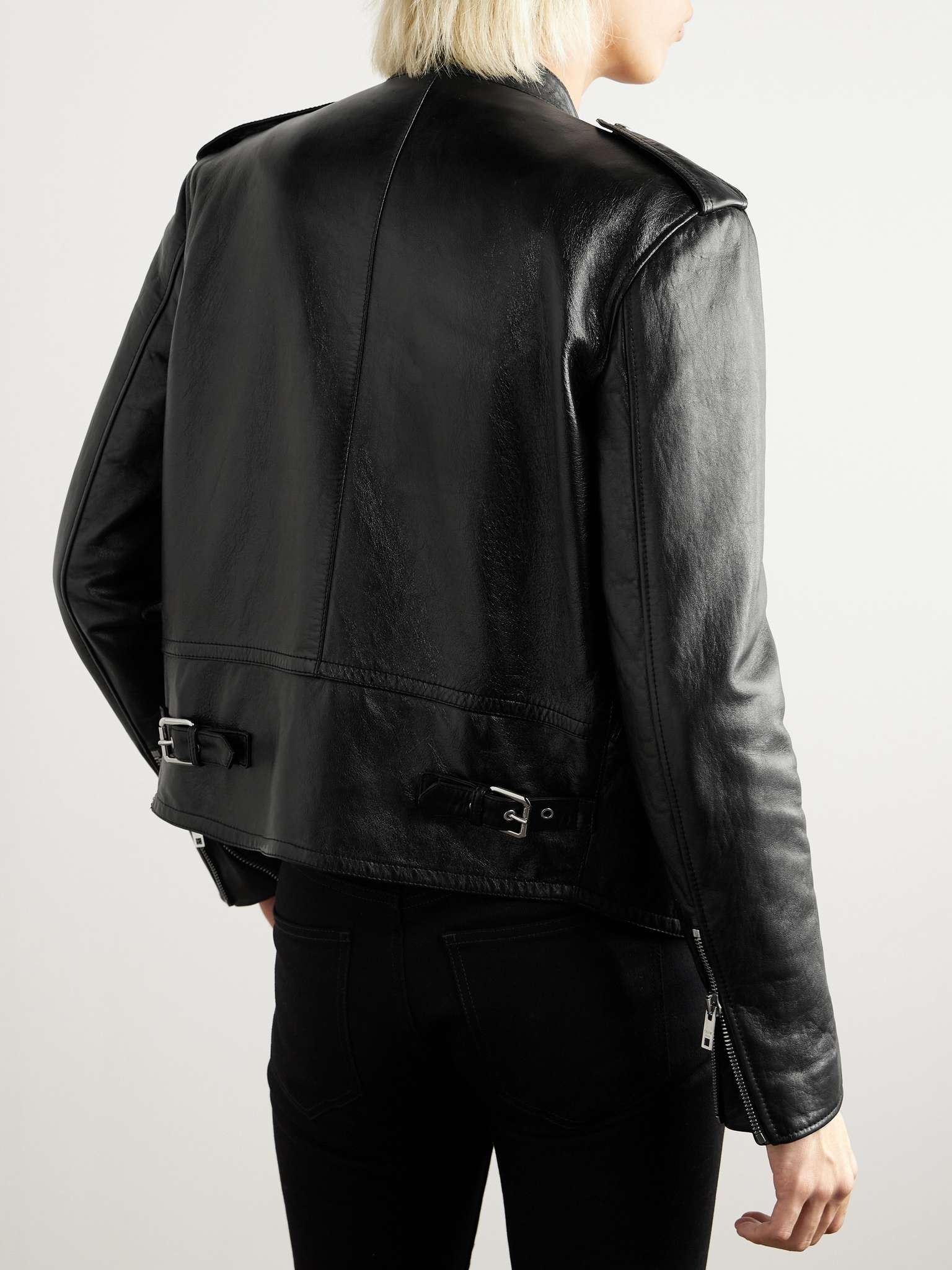 Slim-Fit Leather Jacket - 4