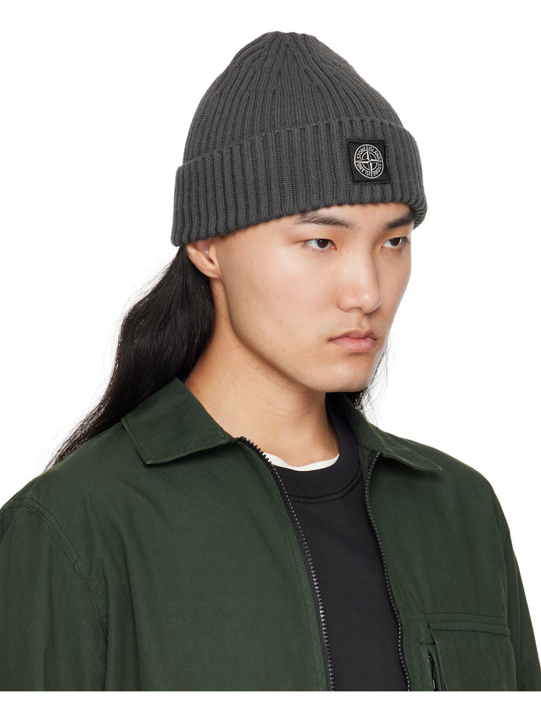 Gray N100002 Full Rib RWS Wool Beanie - 2
