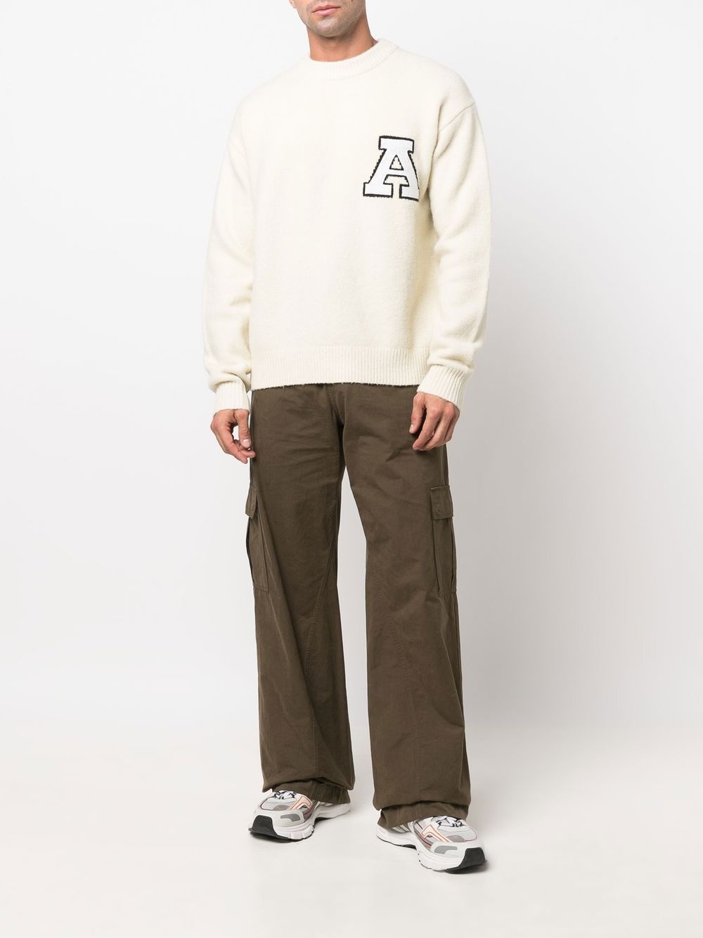 logo-patch wool-blend jumper - 2