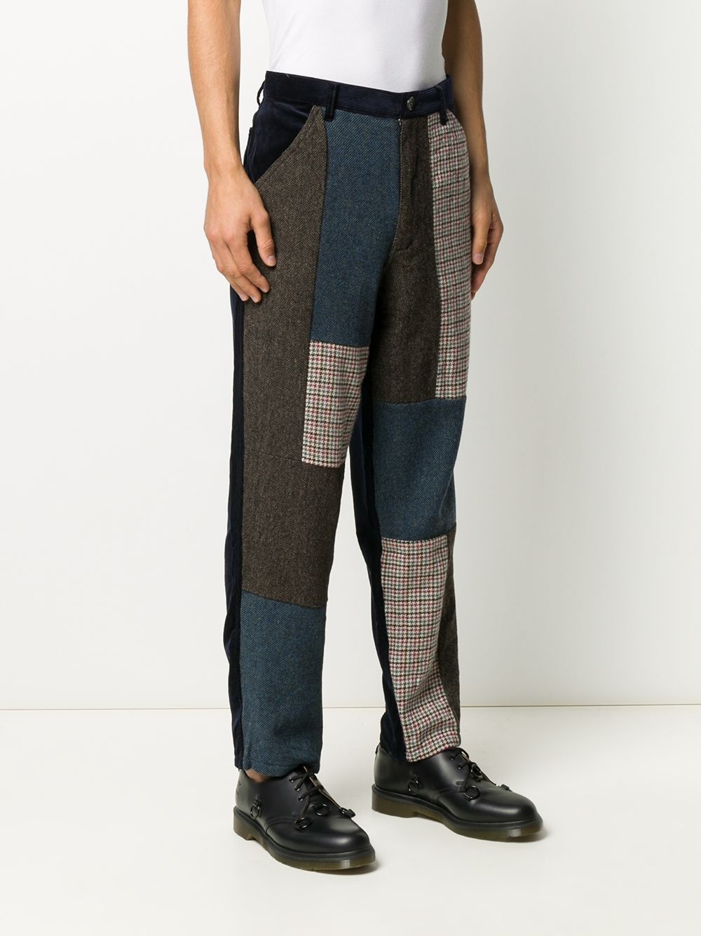 straight-leg patchwork trousers - 3