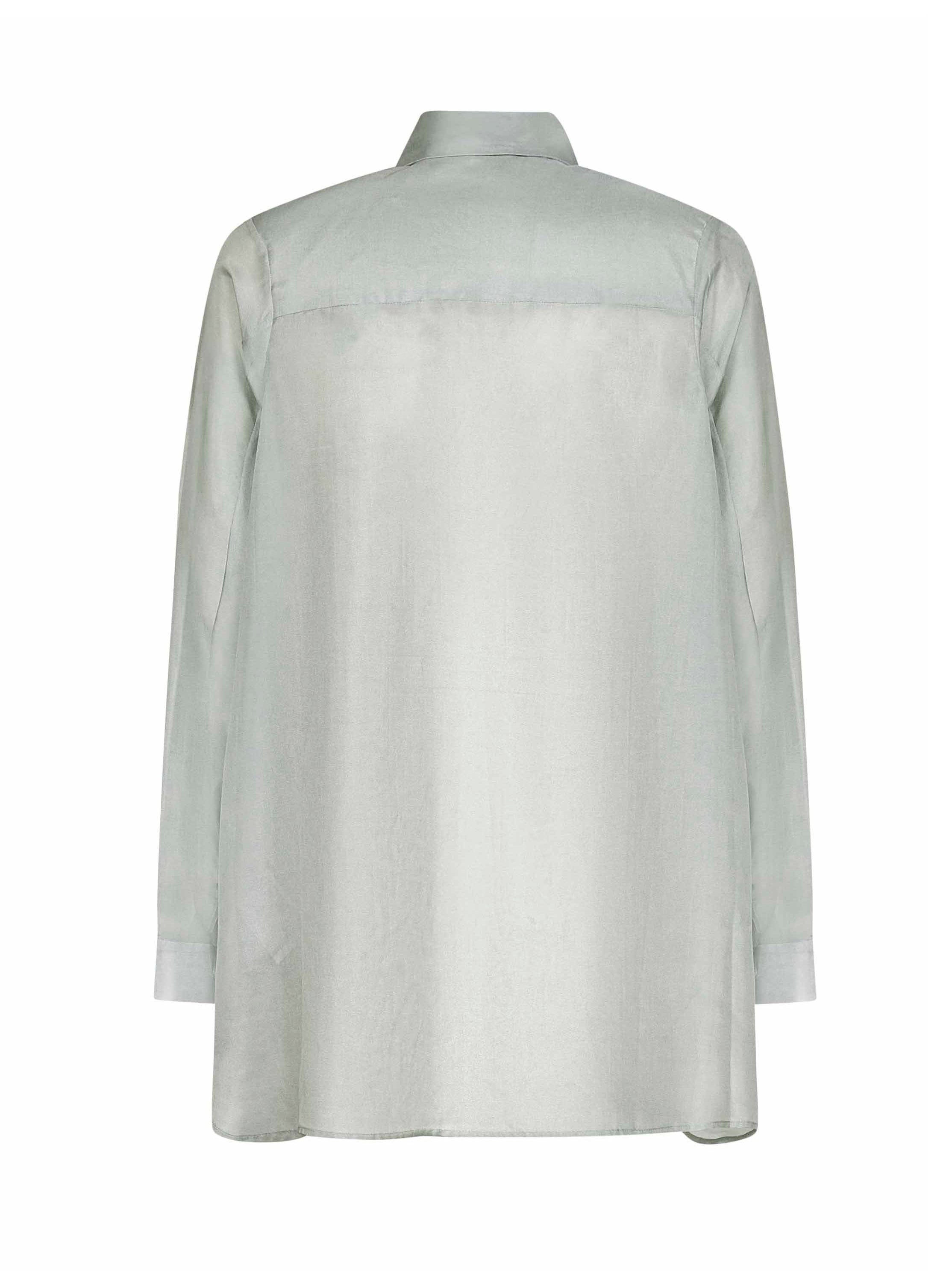 Sage Multi Floral silk habotai Coco shirt - 2