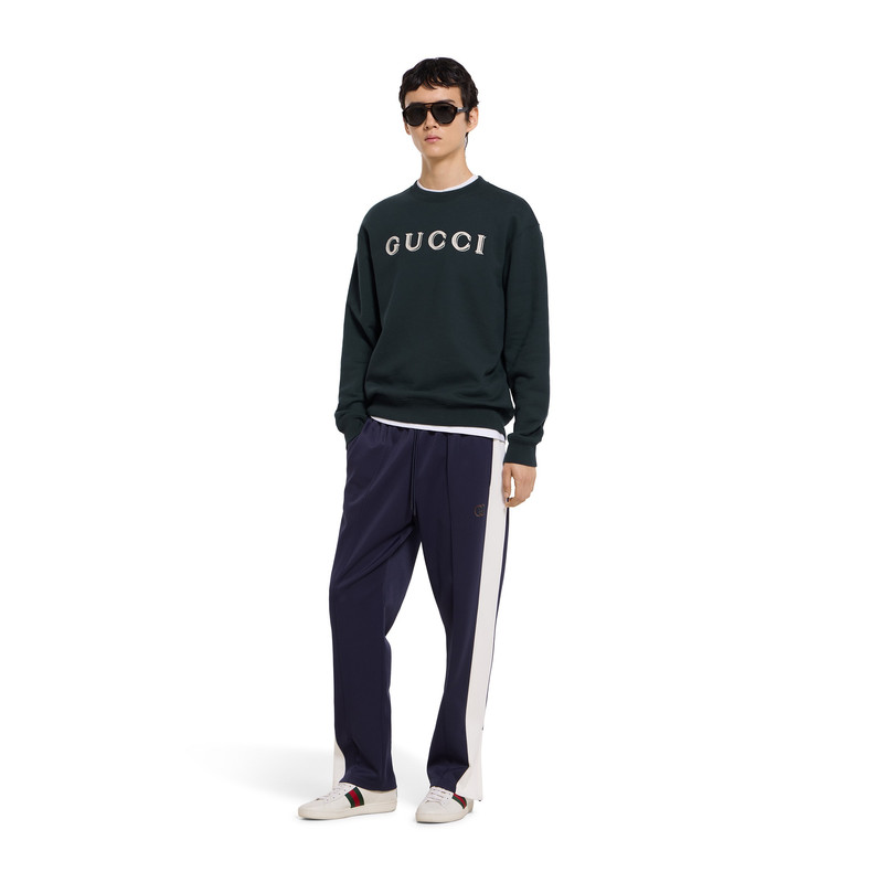 GUCCI Cotton jersey sweatshirt with embroidery outlook