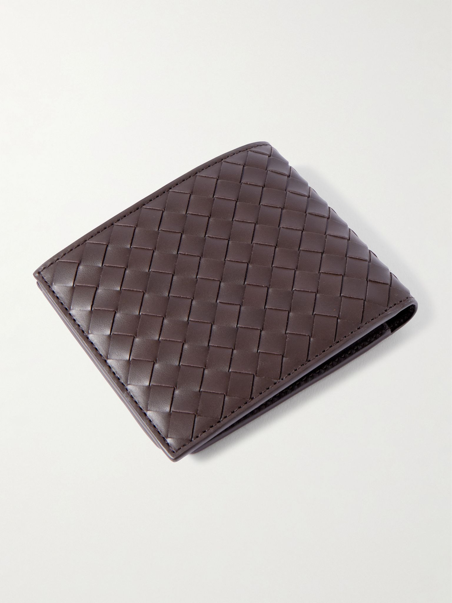 Intrecciato Leather Billfold Wallet Black - 2
