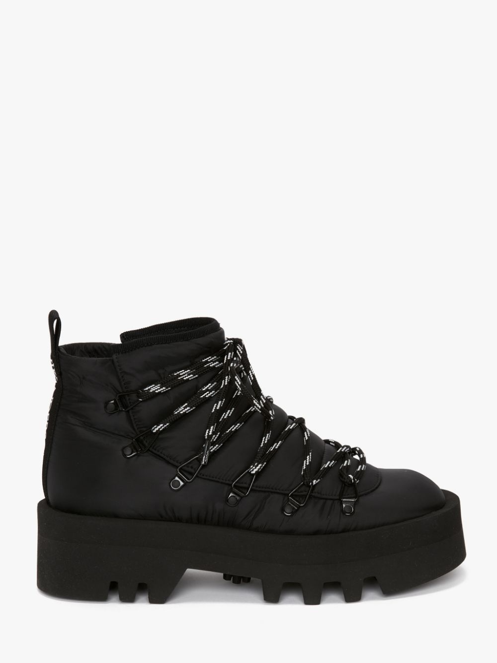 FABRIC PADDED LACE UP BOOTS - 1