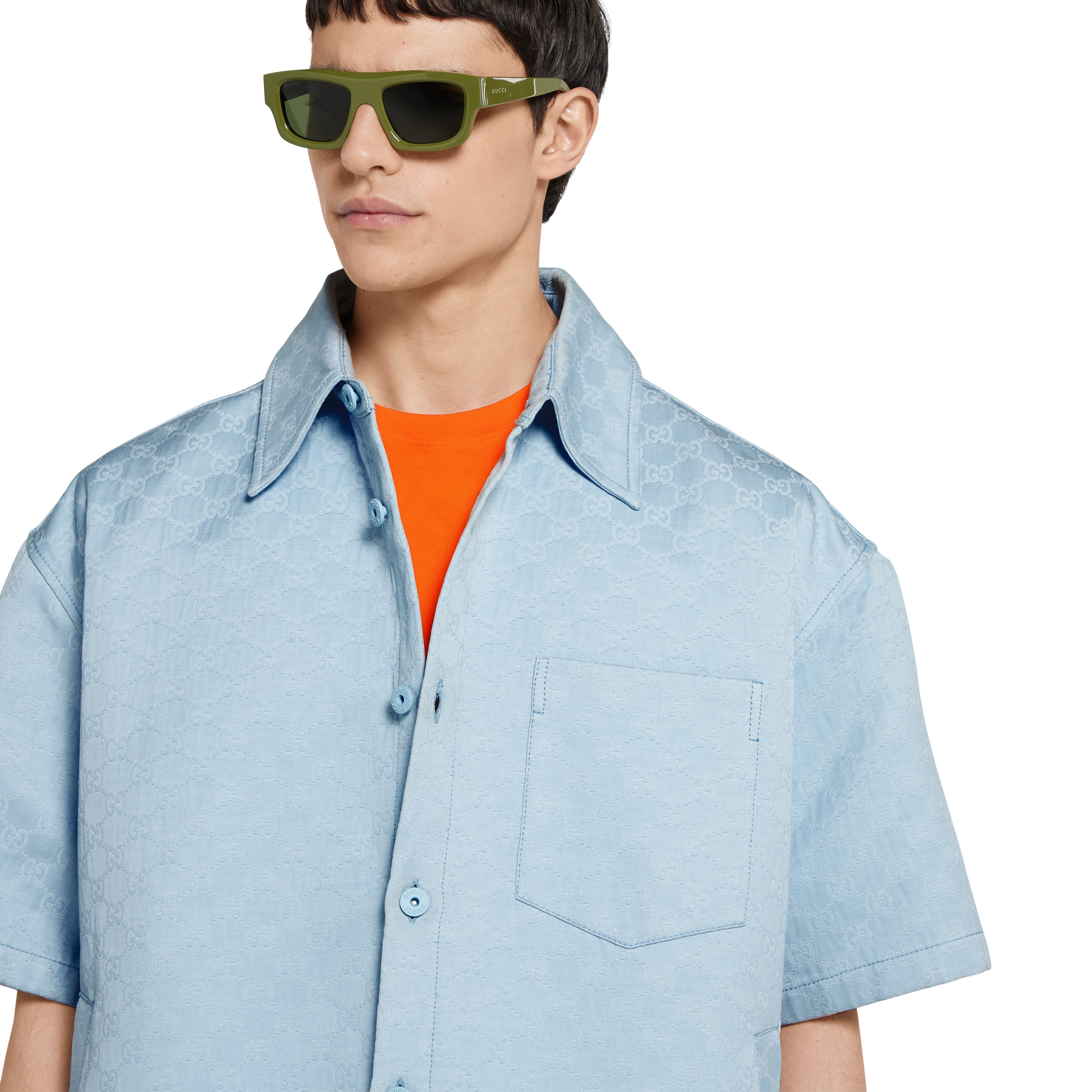 Oversize GG cotton shirt - 5