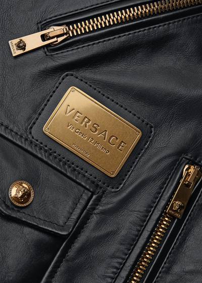 VERSACE Leather Biker Jacket outlook