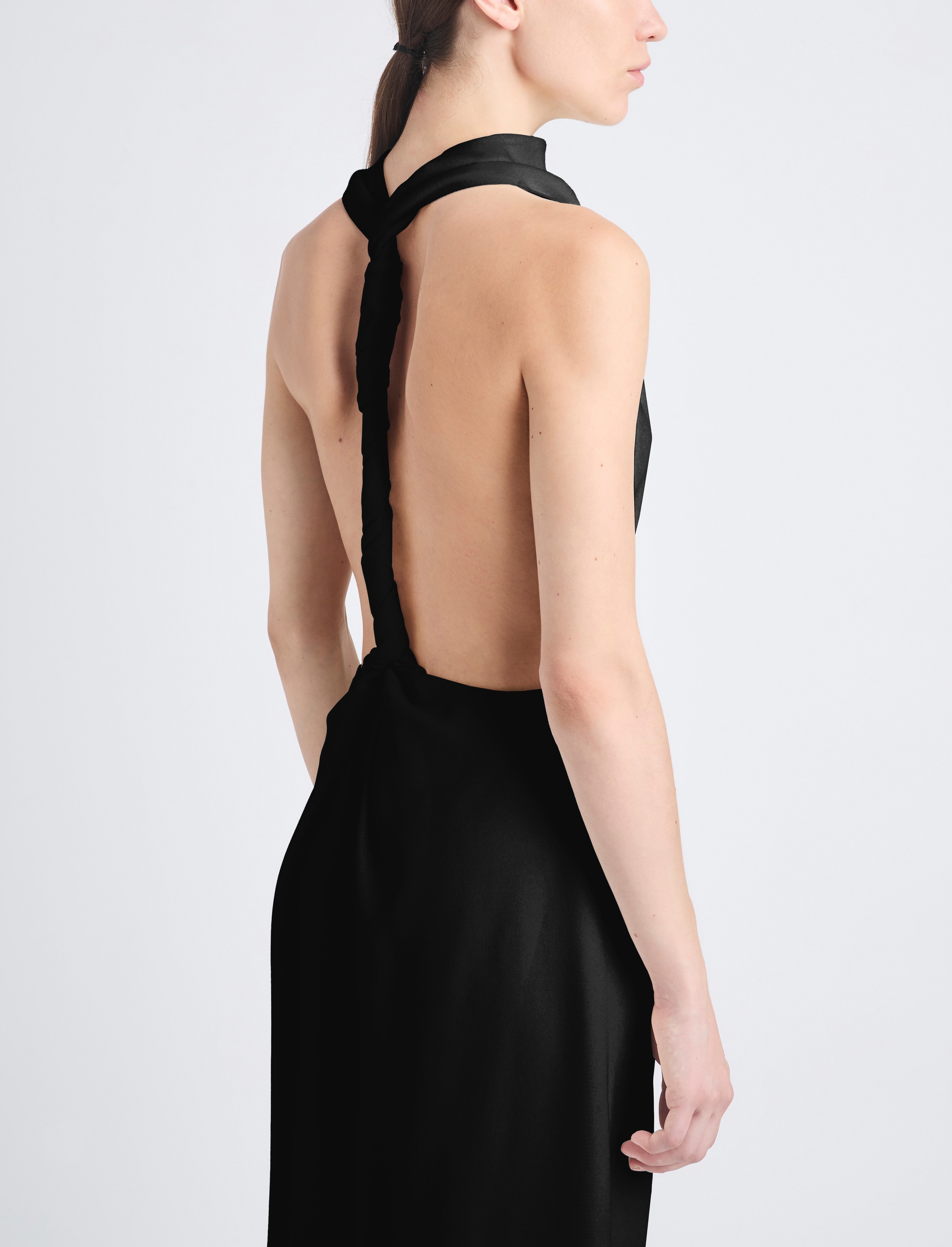 Selena Twist Back Dress in Matte Double Crepe - 5