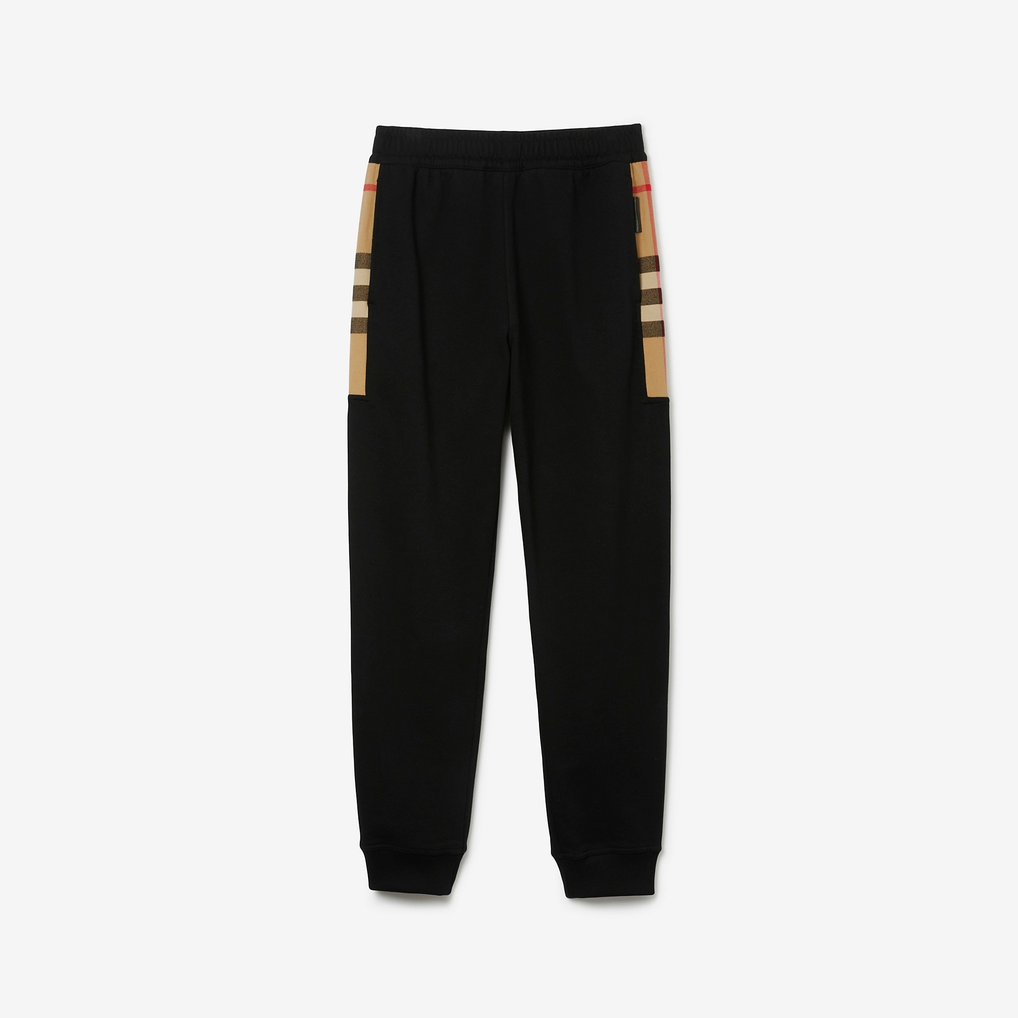 Check Panel Cotton Jogging Pants - 1