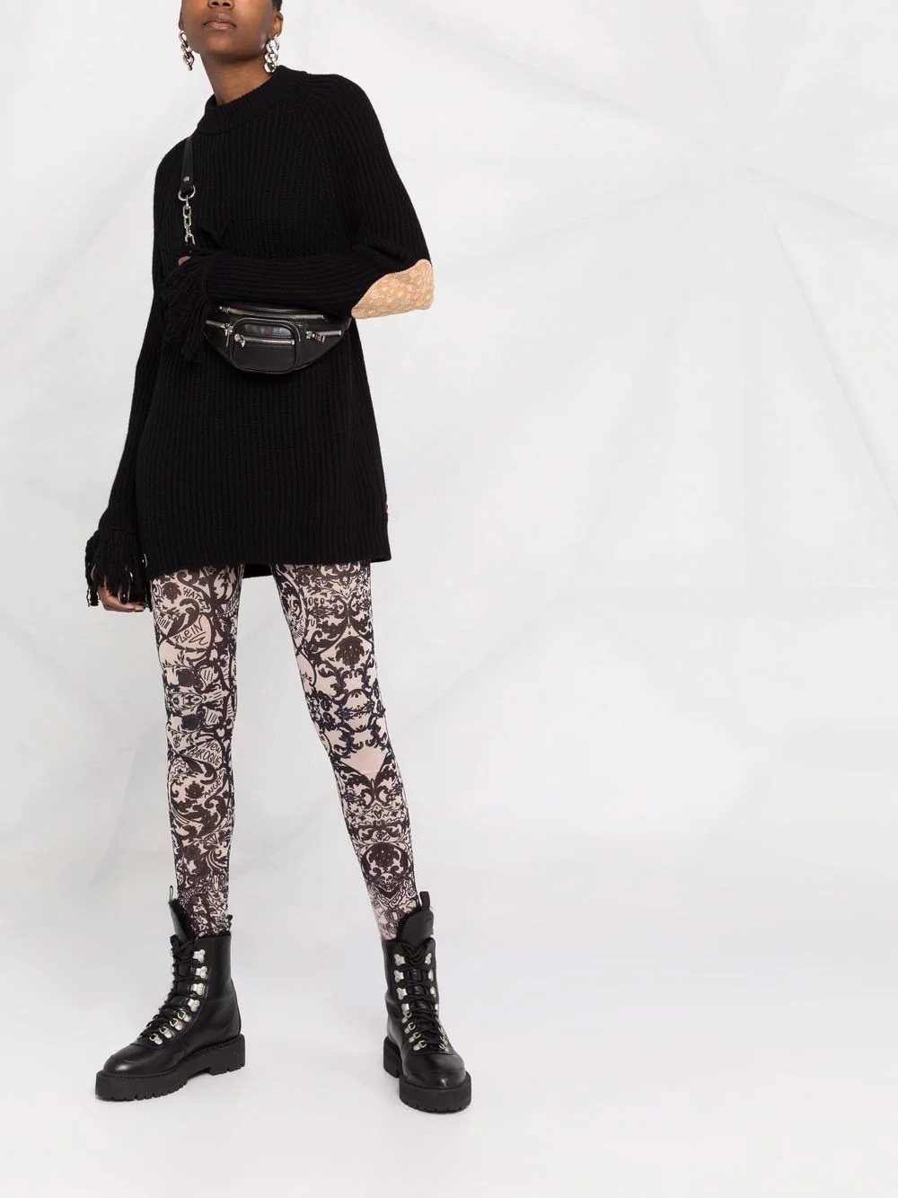New Baroque  printed tulle leggings - 2