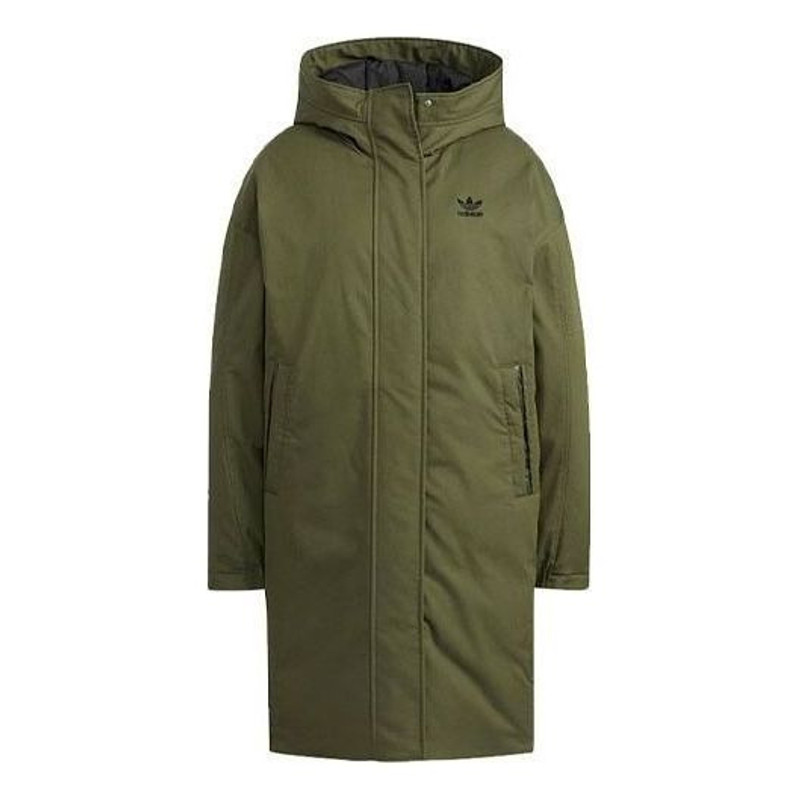 (WMNS) adidas Long Padded Down Jacket 'Olive Green' HF1586 1
