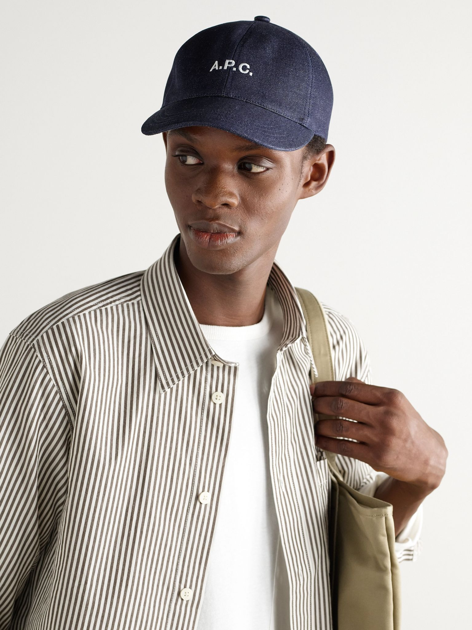 Charlie Logo-Embroidered Denim Baseball Cap Blue - 2