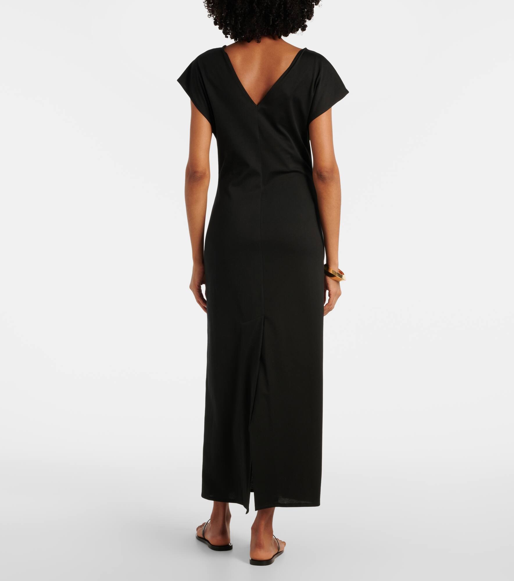 Asymmetric draped midi dress - 3