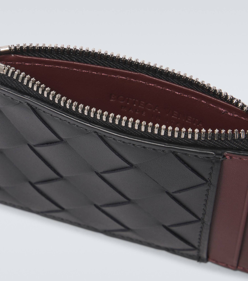 Bottega Veneta Intrecciato zip-up leather card case outlook