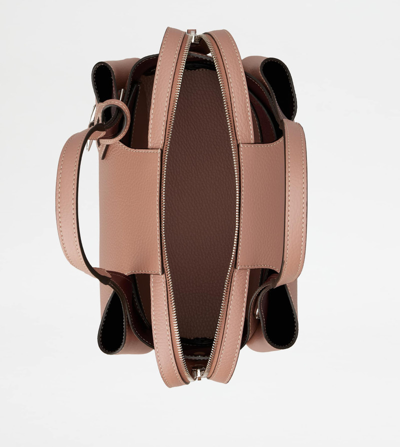 BAULETTO BAG IN LEATHER SMALL - PINK, BURGUNDY 6