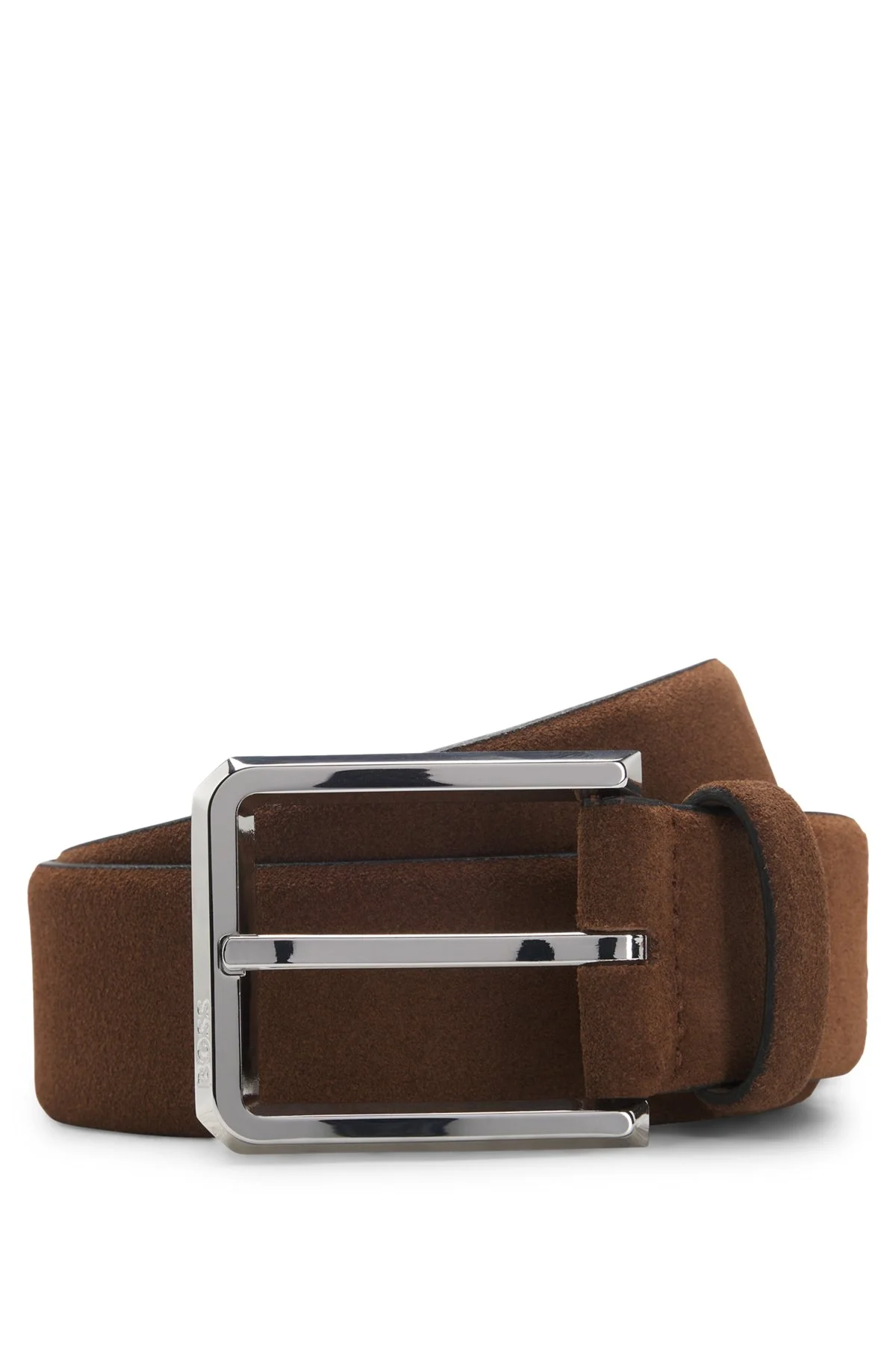SUEDE BELT WITH SILVER-TONE BUCKLE - 1